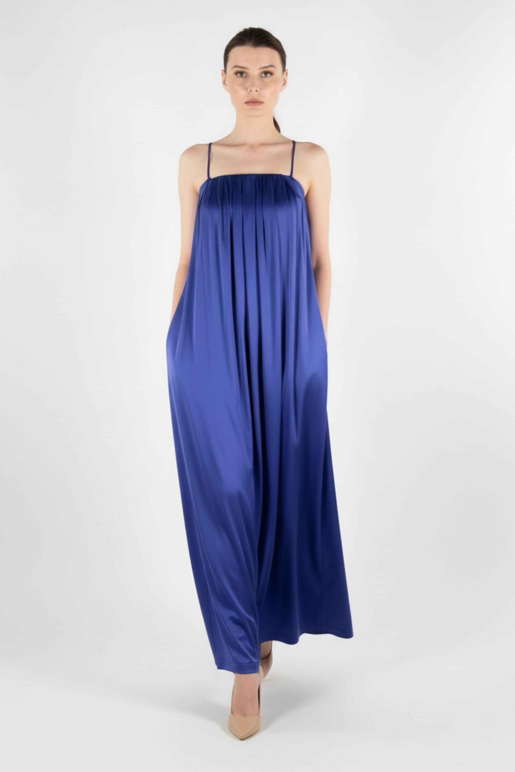 Silk Amelia Dress - Blue