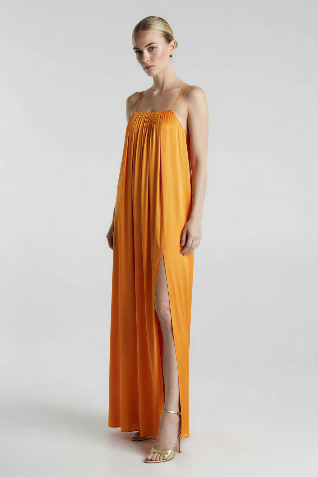 Silk Amelia Dress - Orange-Dress-LennaRose-Size 1 (8-10)-Lenna Rose Fashion