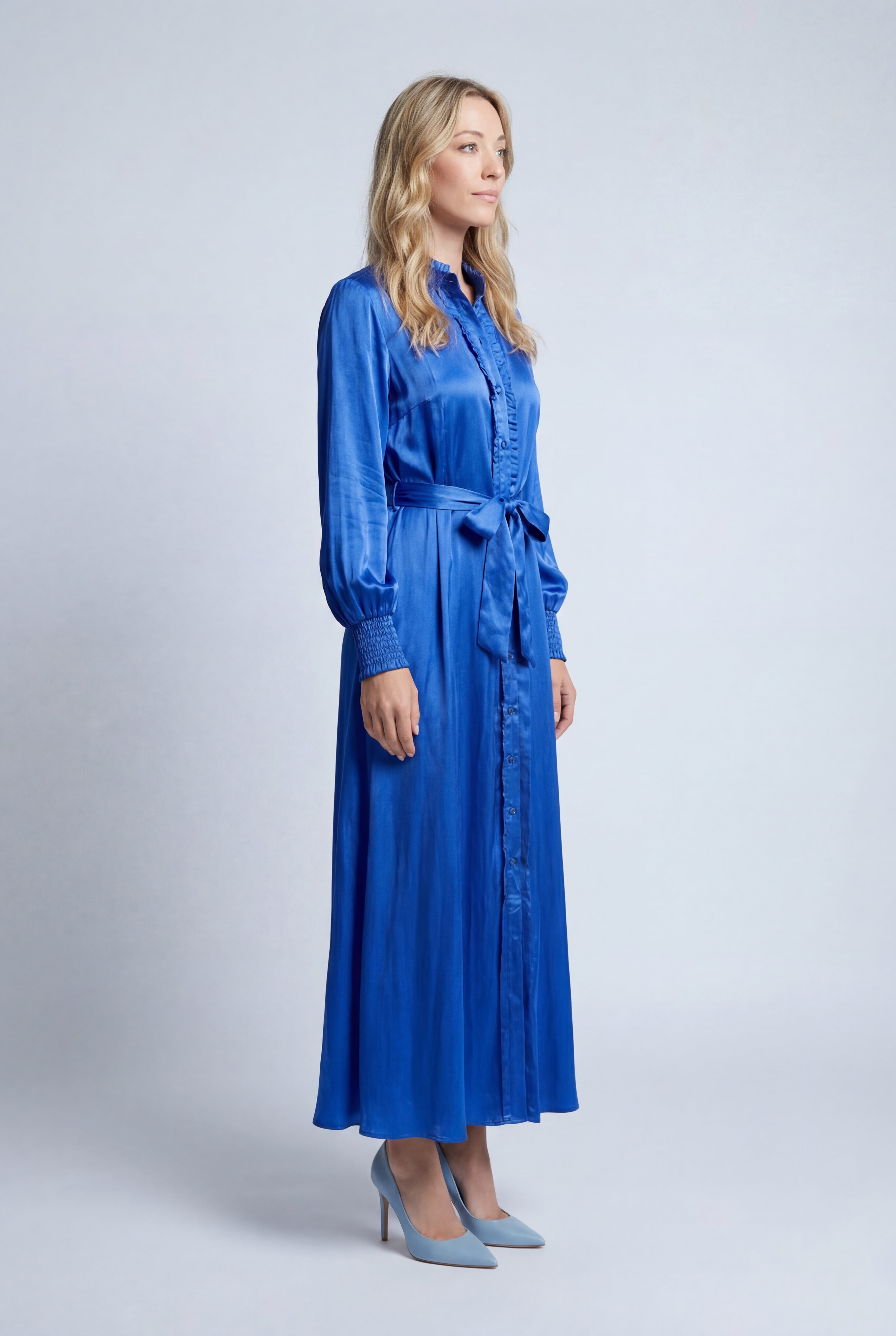 Silk Freya Dress - Blue