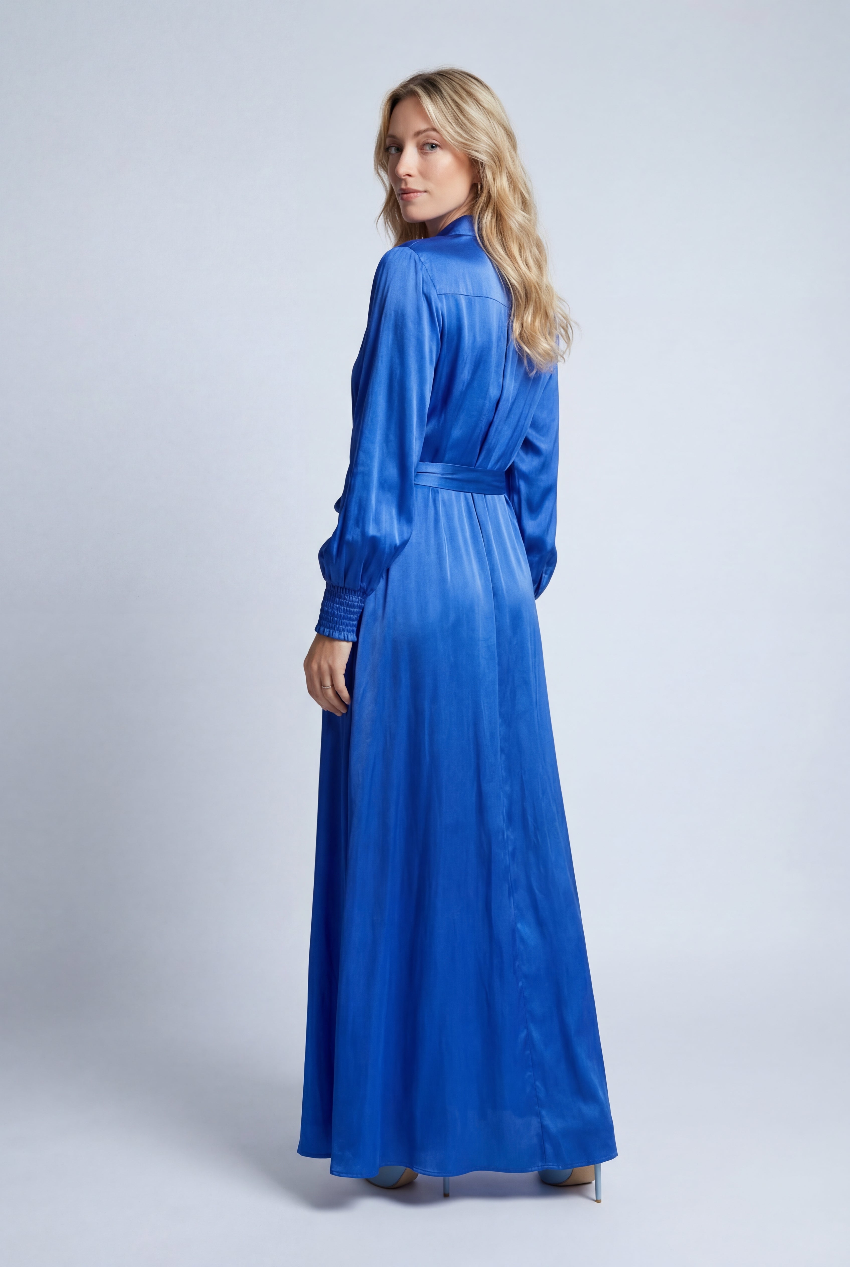 Silk Freya Dress - Blue