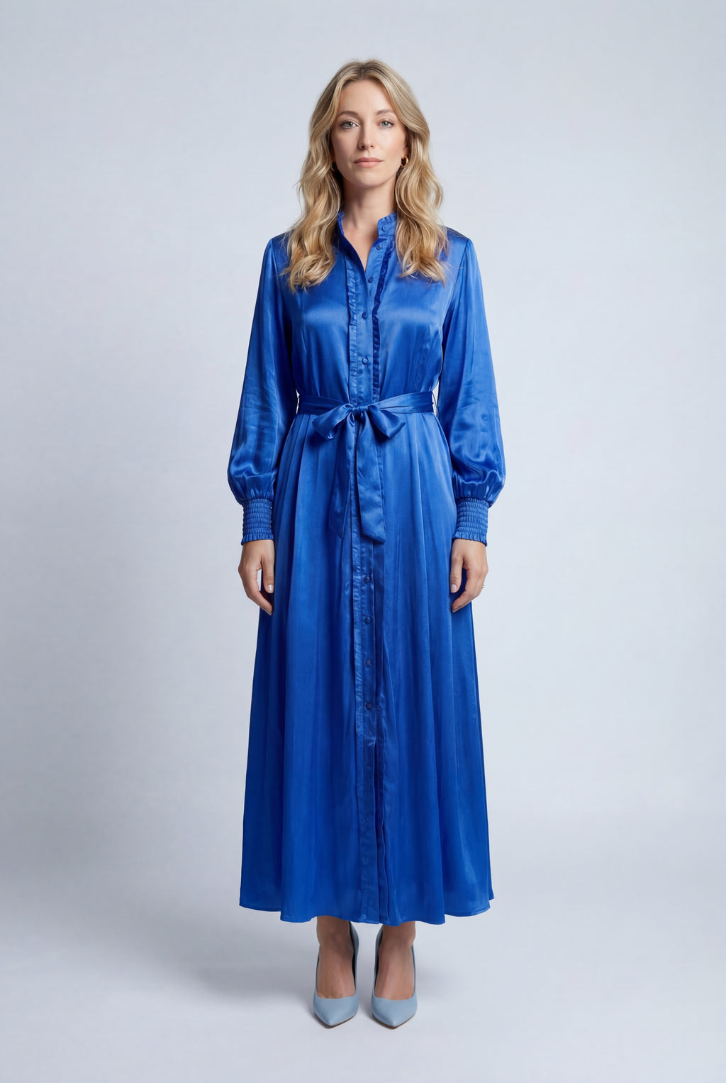 Silk Freya Dress - Blue-Dress-LennaRose-Size 1 (8-10)-Lenna Rose Fashion