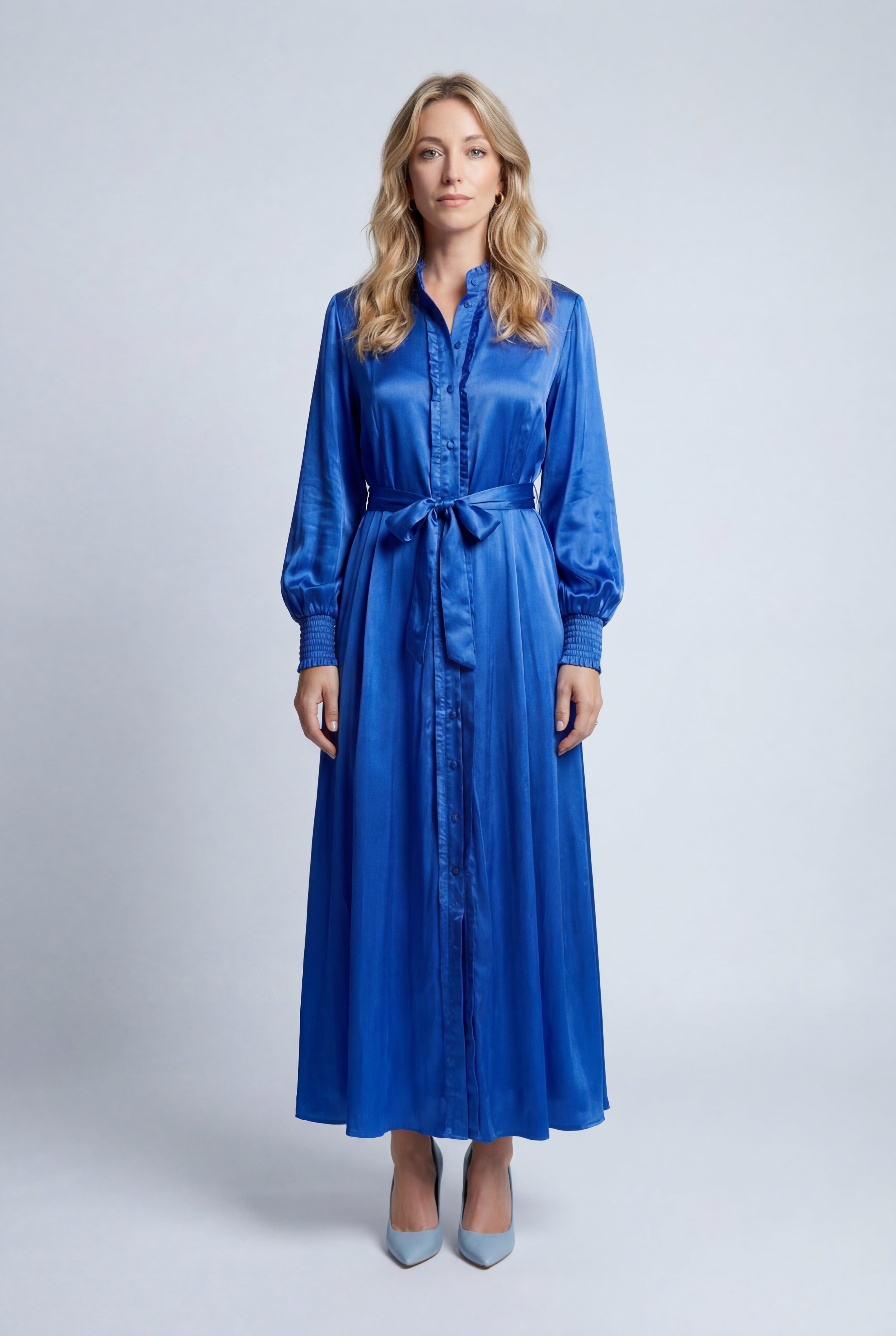 Silk Freya Dress - Blue-Dress-LennaRose-Size 1 (8-10)-Lenna Rose Fashion