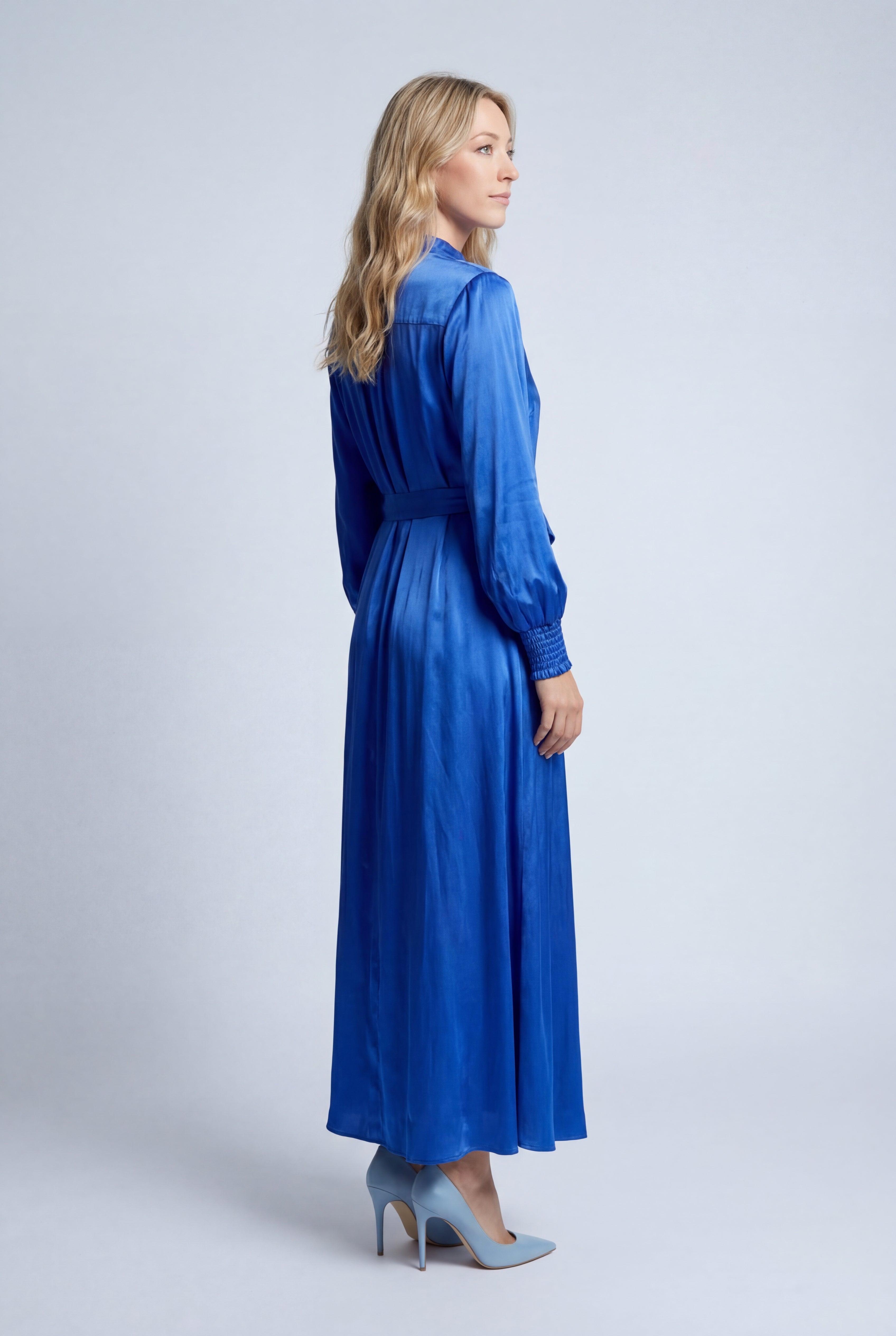 Silk Freya Dress - Blue-Dress-LennaRose-Size 1 (8-10)-Lenna Rose Fashion