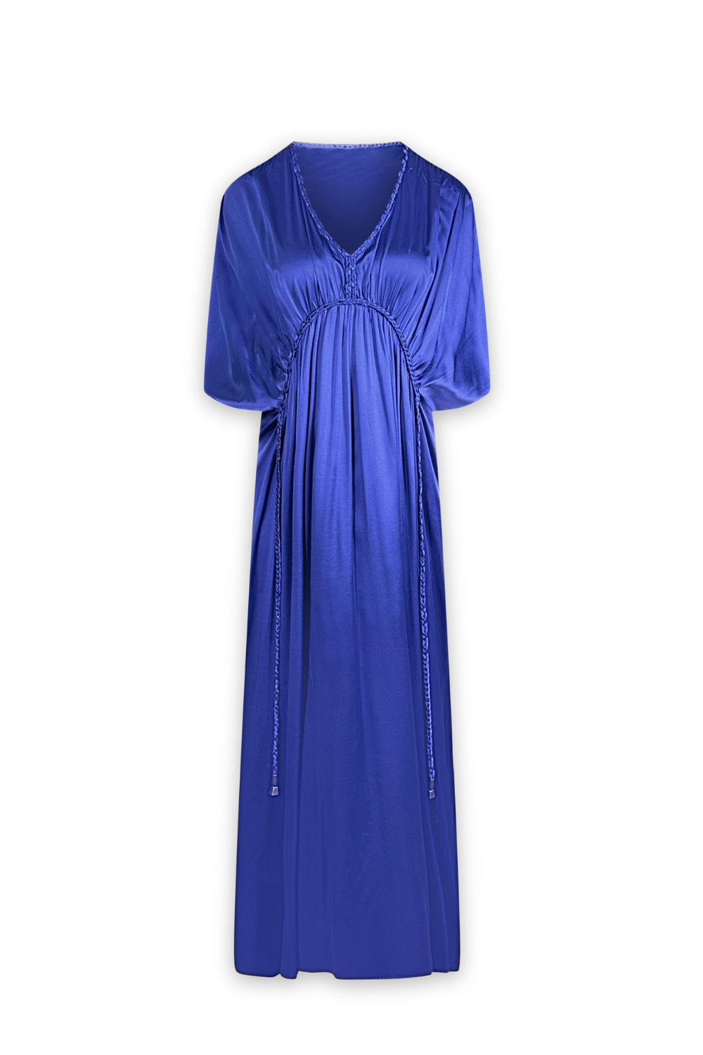 Silk Grecian Maxi Dress - Blue-Dress-LennaRose-Size 1 (8-10)-Lenna Rose Fashion
