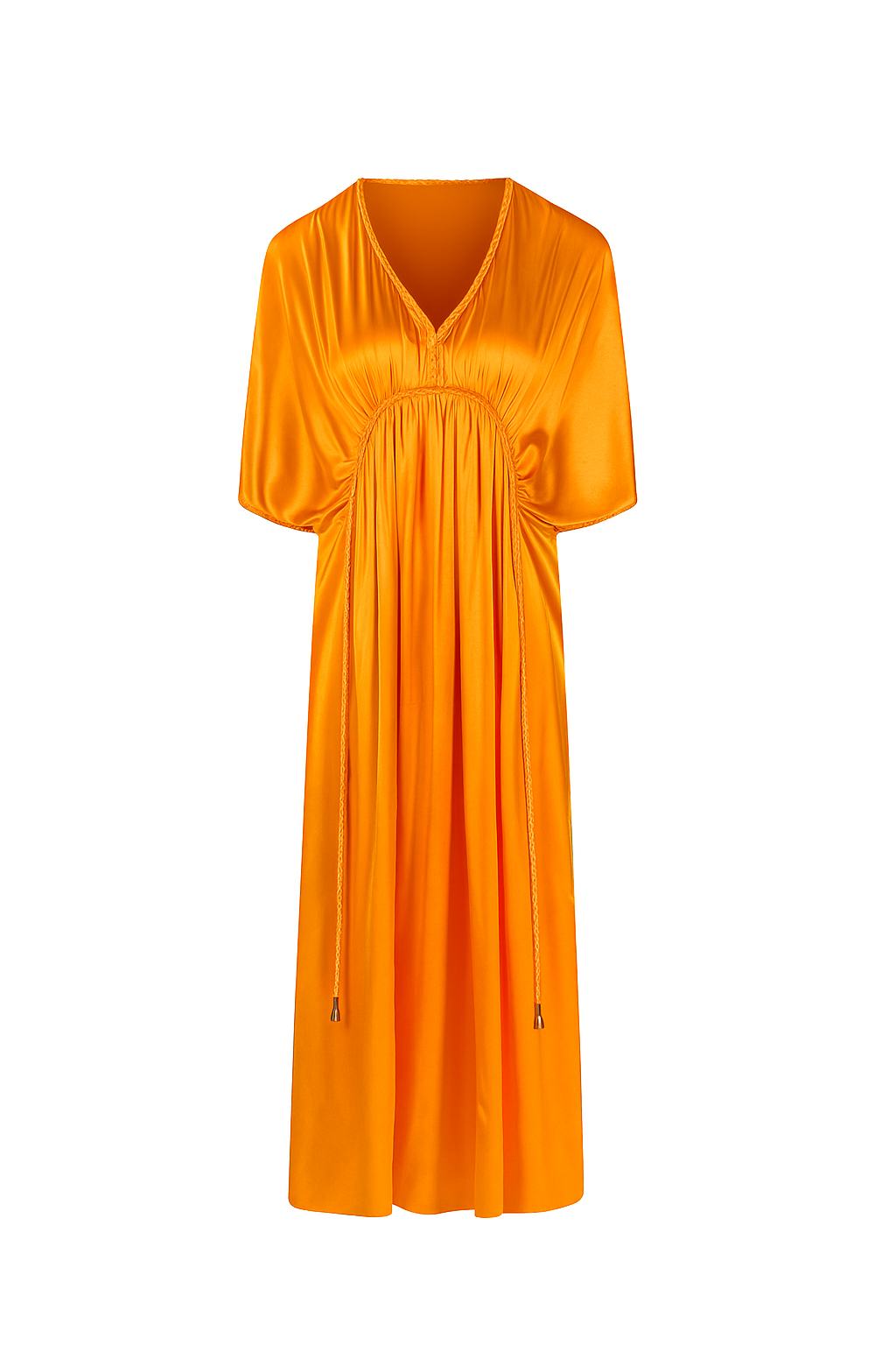 Silk Grecian Maxi Dress - Orange-Dress-LennaRose-Size 1 (8-10)-Lenna Rose Fashion
