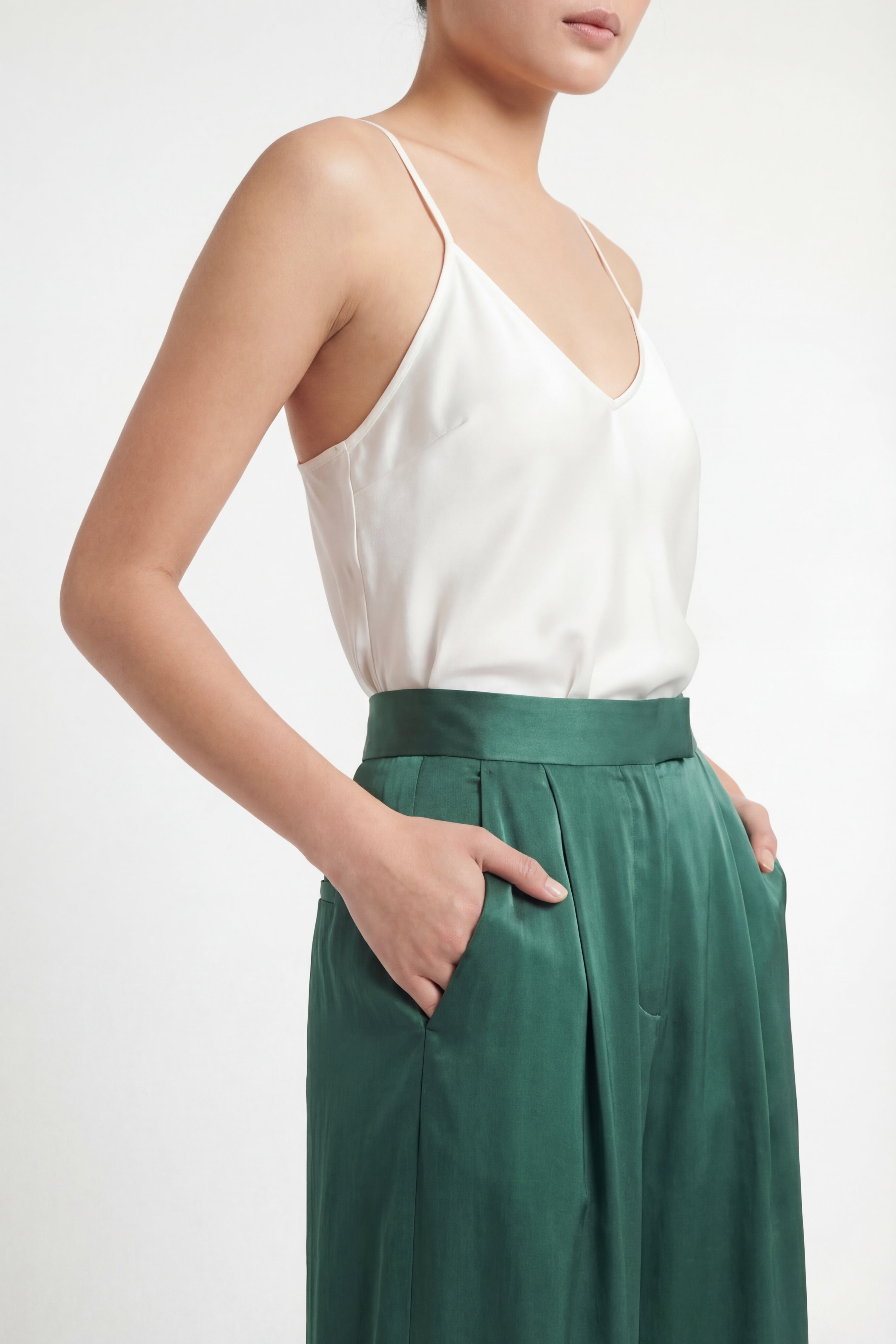 Silk Ivy Pants - Dark Green