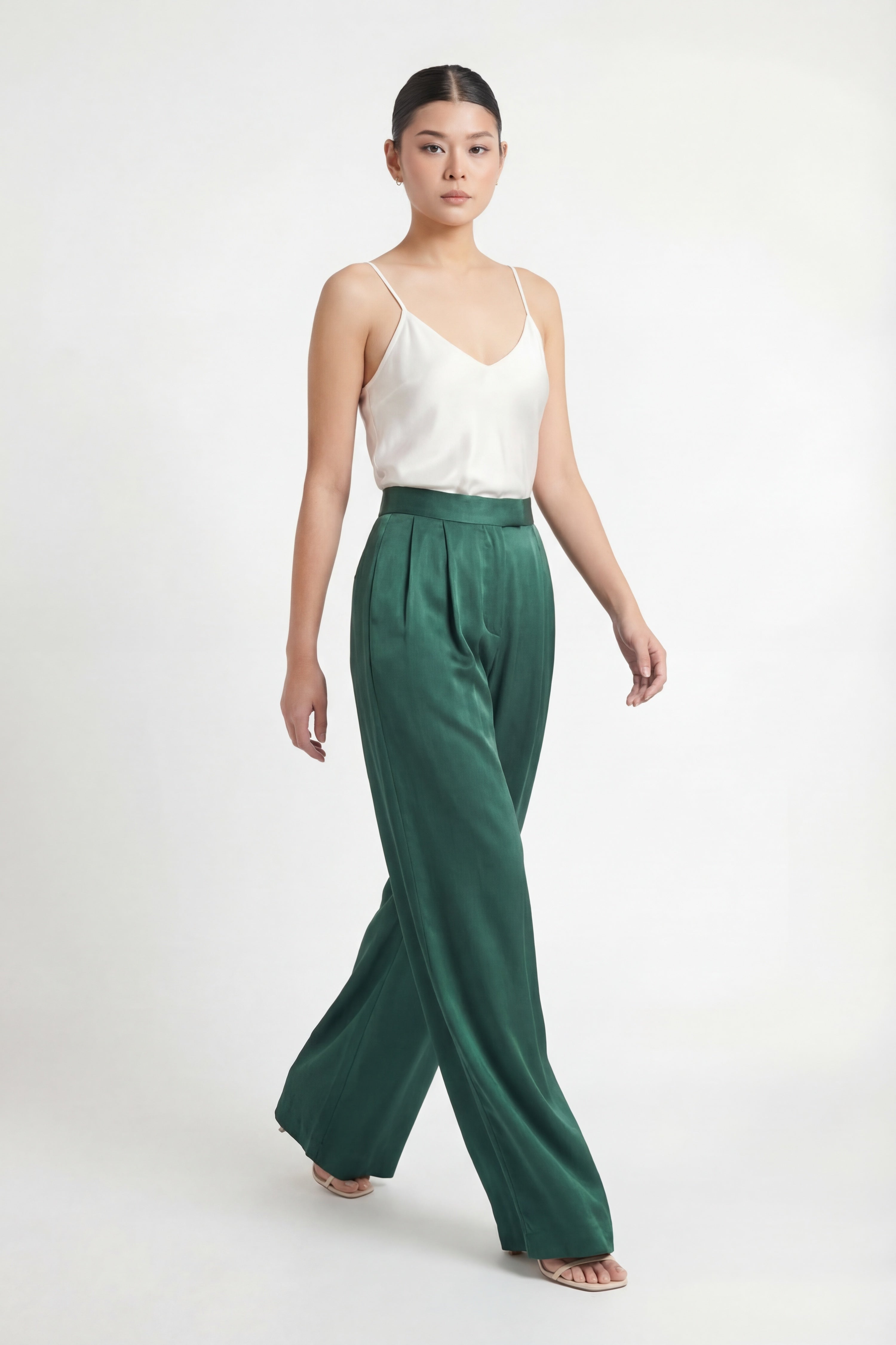 Silk Ivy Pants - Dark Green