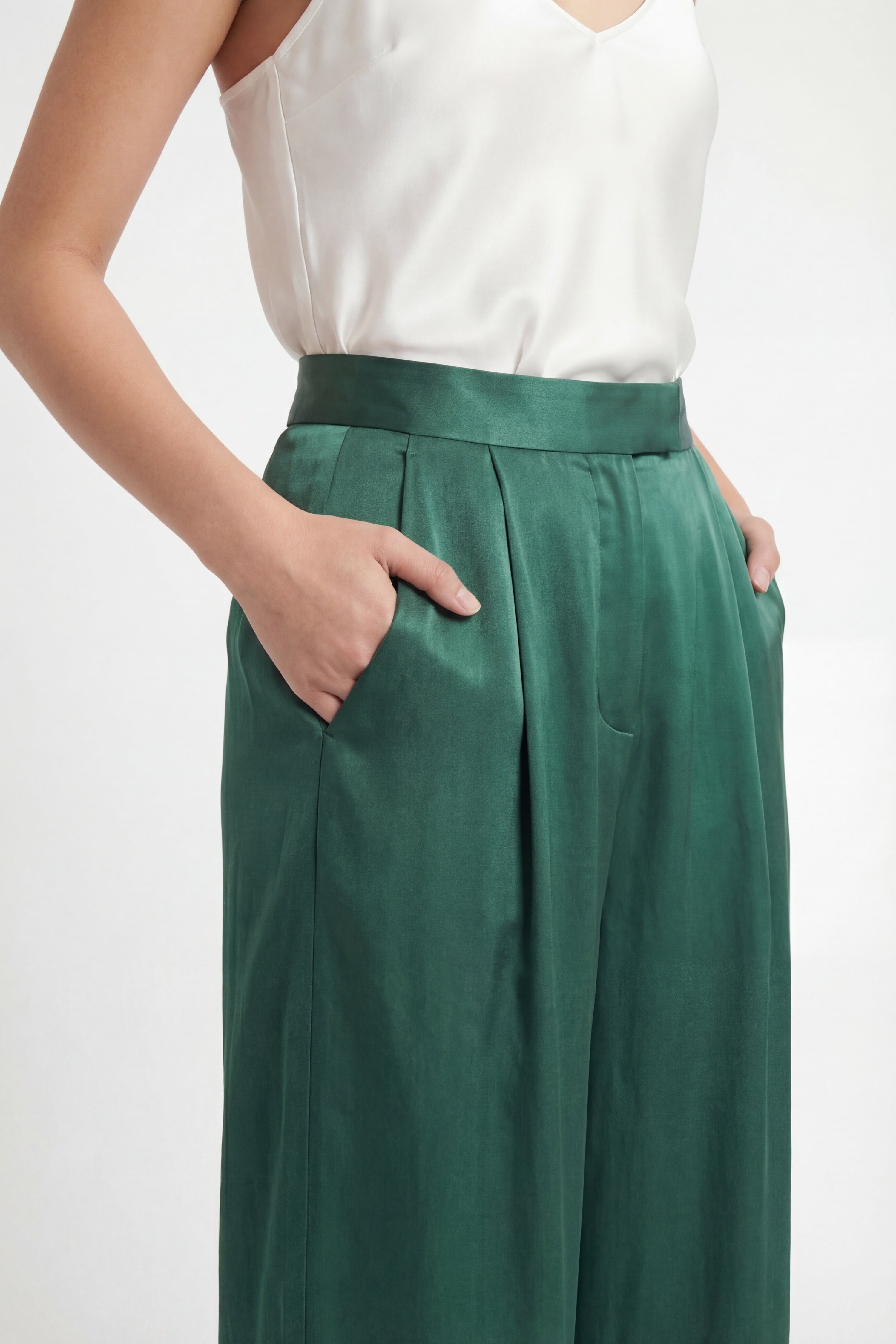 Silk Ivy Pants - Dark Green-My Store-Size 1 (8-10)-Lenna Rose Fashion