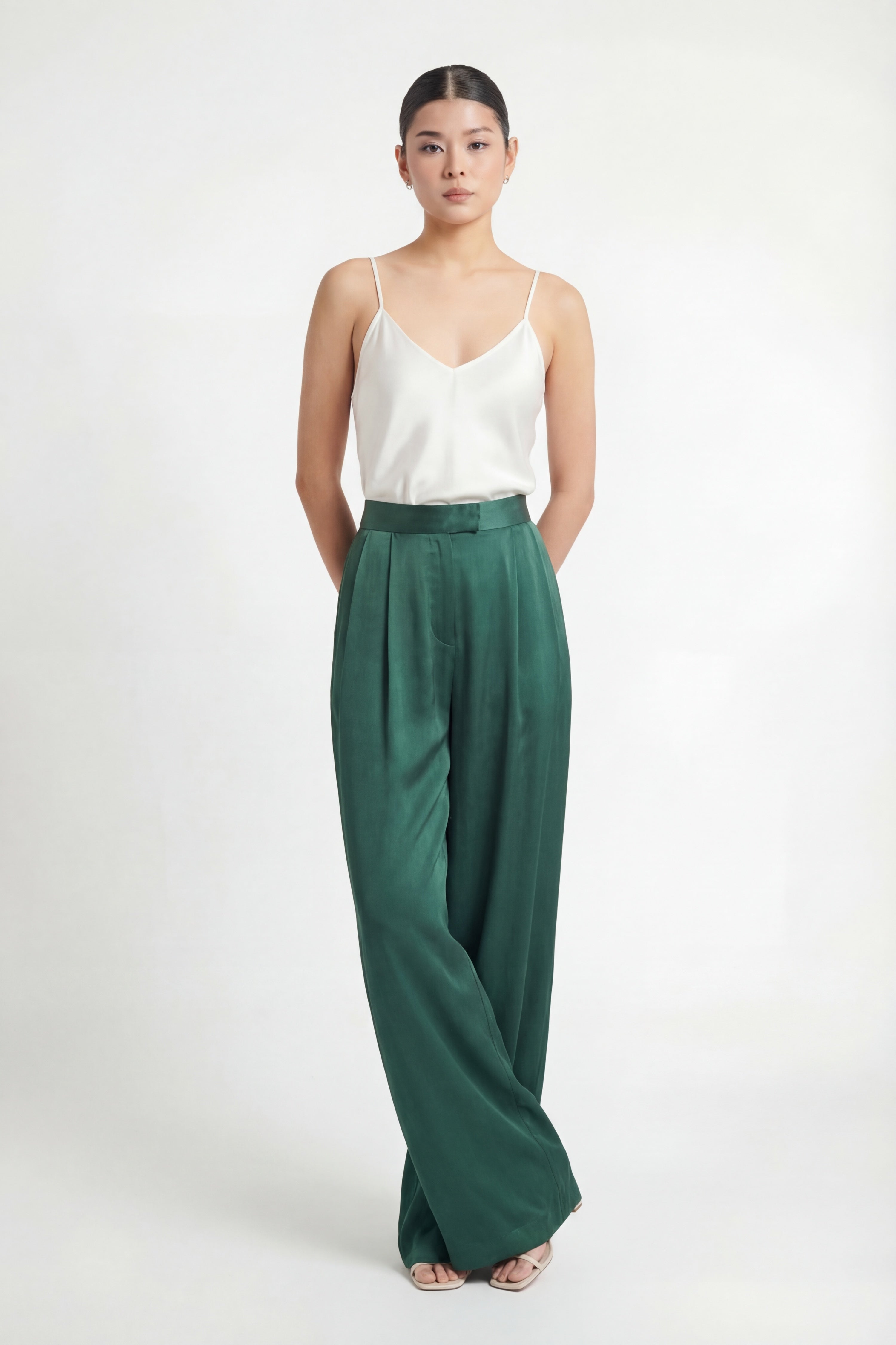 Silk Ivy Pants - Dark Green-My Store-Size 1 (8-10)-Lenna Rose Fashion