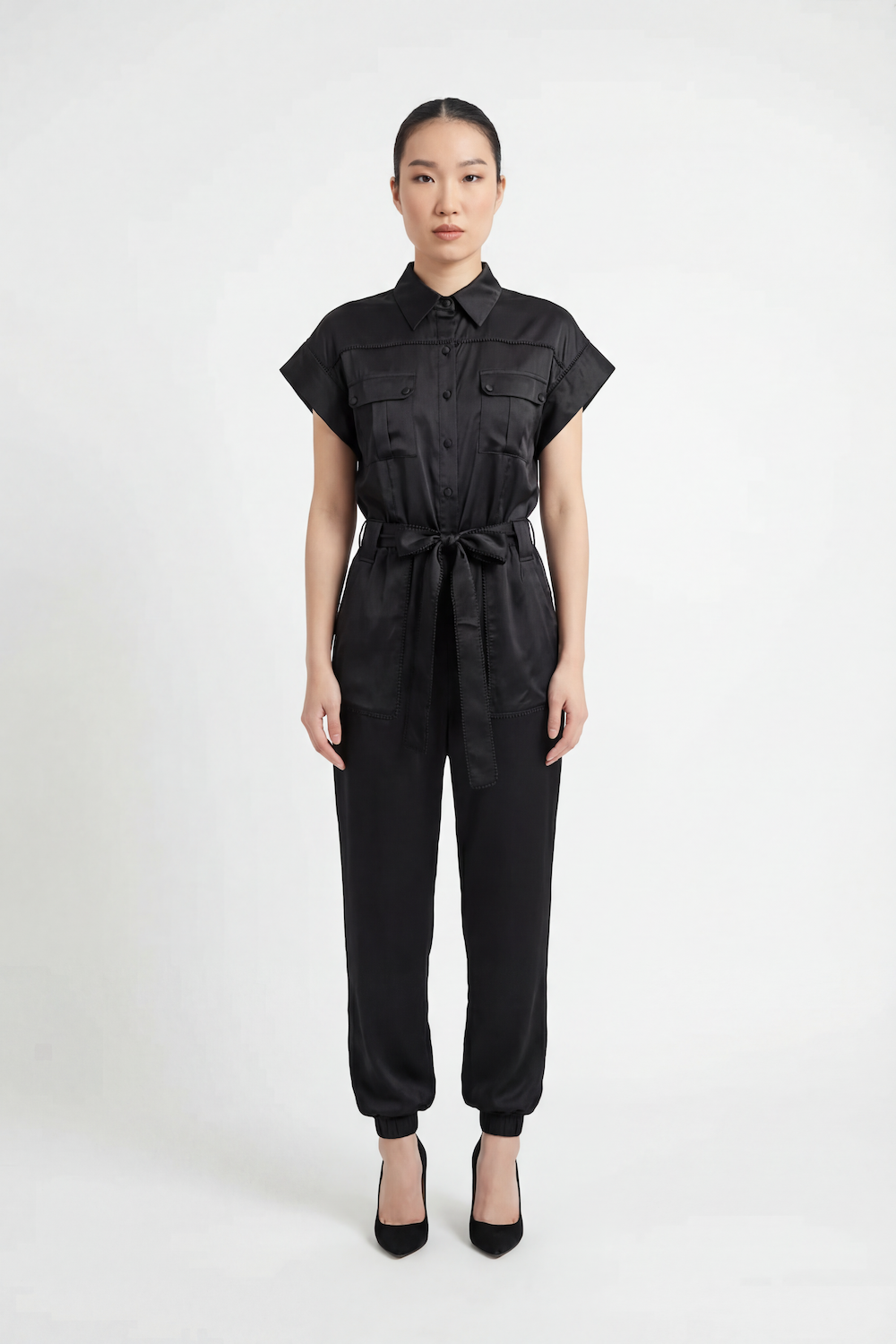 Silk Lenna Jumpsuit - Black-Jumpsuit-LennaRose-Size 1 (8-10)-Lenna Rose Fashion