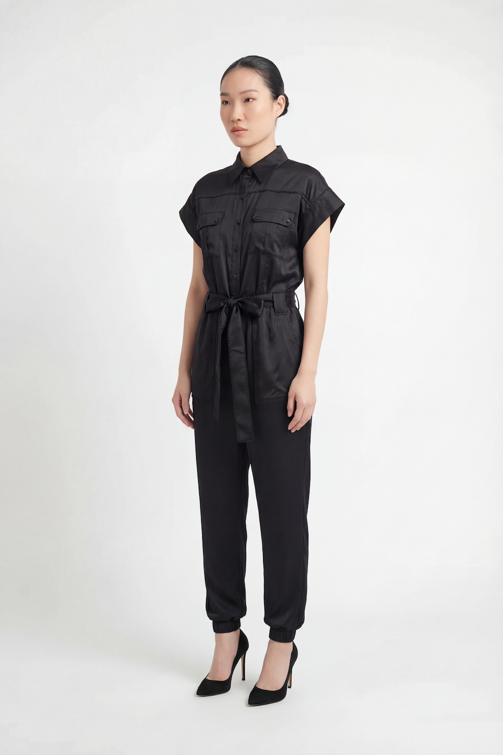 Silk Lenna Jumpsuit - Black