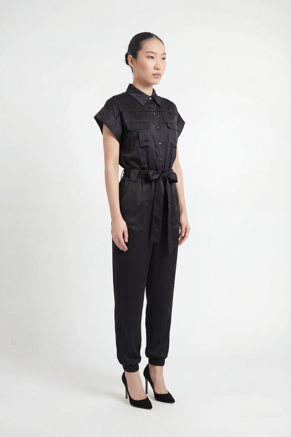 Silk Lenna Jumpsuit - Black-Jumpsuit-LennaRose-Size 1 (8-10)-Lenna Rose Fashion