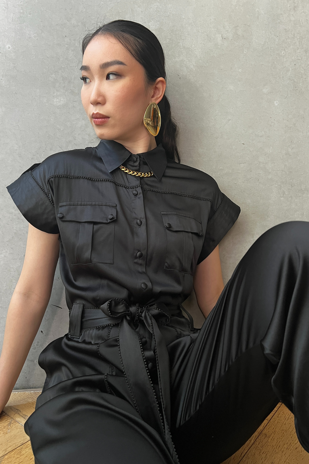 Silk Lenna Jumpsuit - Black-Jumpsuit-LennaRose-Size 1 (8-10)-Lenna Rose Fashion