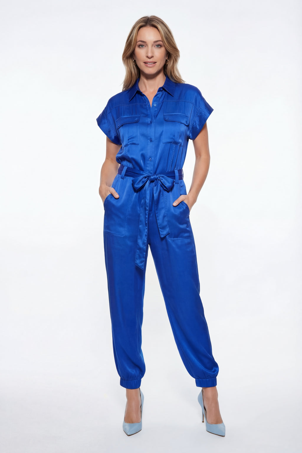 Silk Lenna Jumpsuit - Blue-Jumpsuit-LennaRose-Size 1 (8-10)-Lenna Rose Fashion