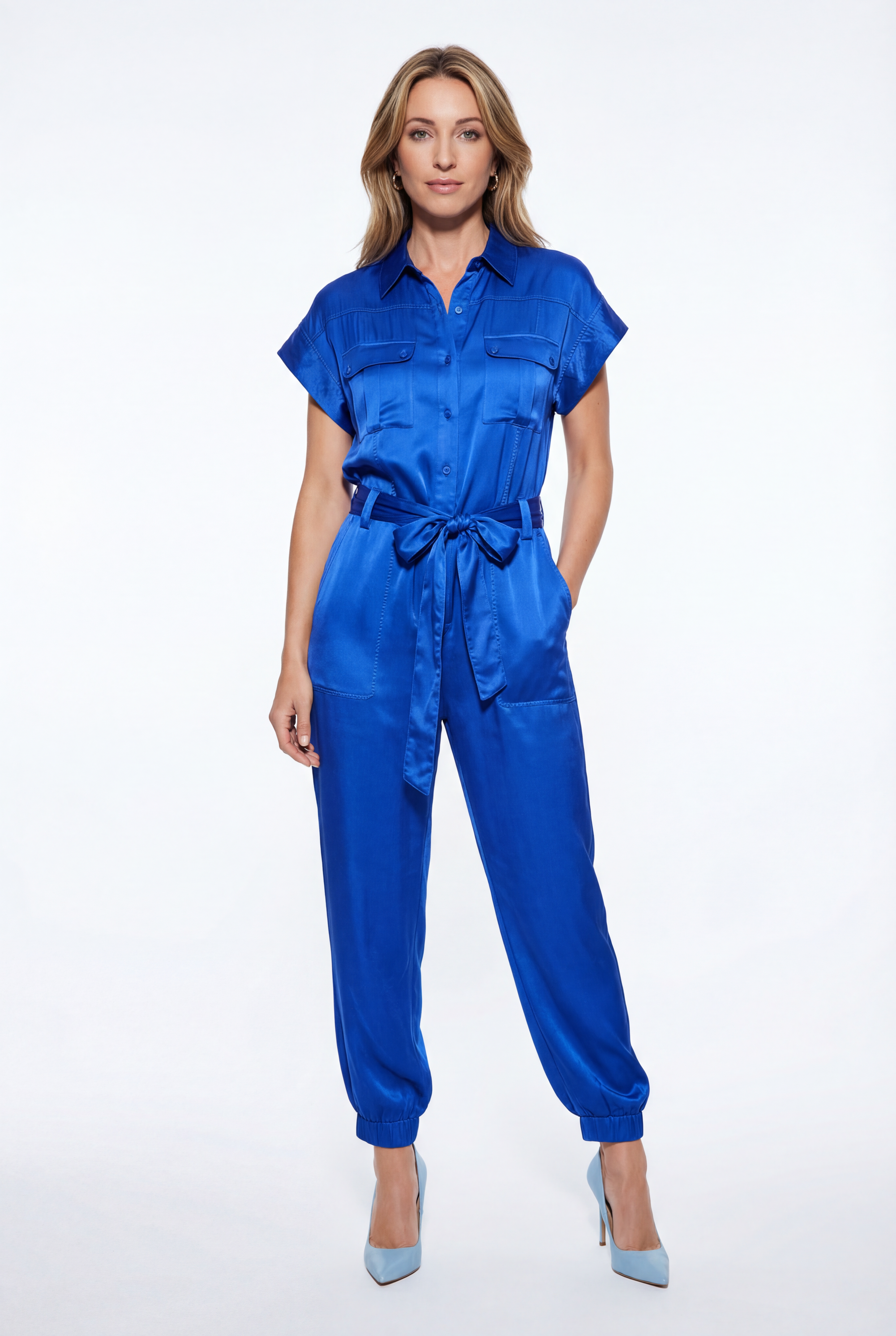 Silk Lenna Jumpsuit - Blue
