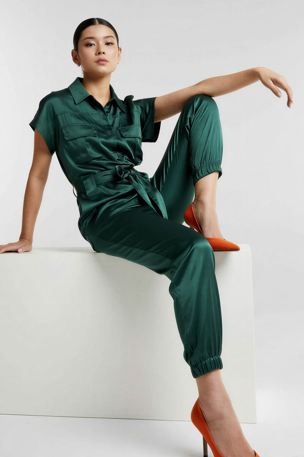 Silk Lenna Jumpsuit - Green