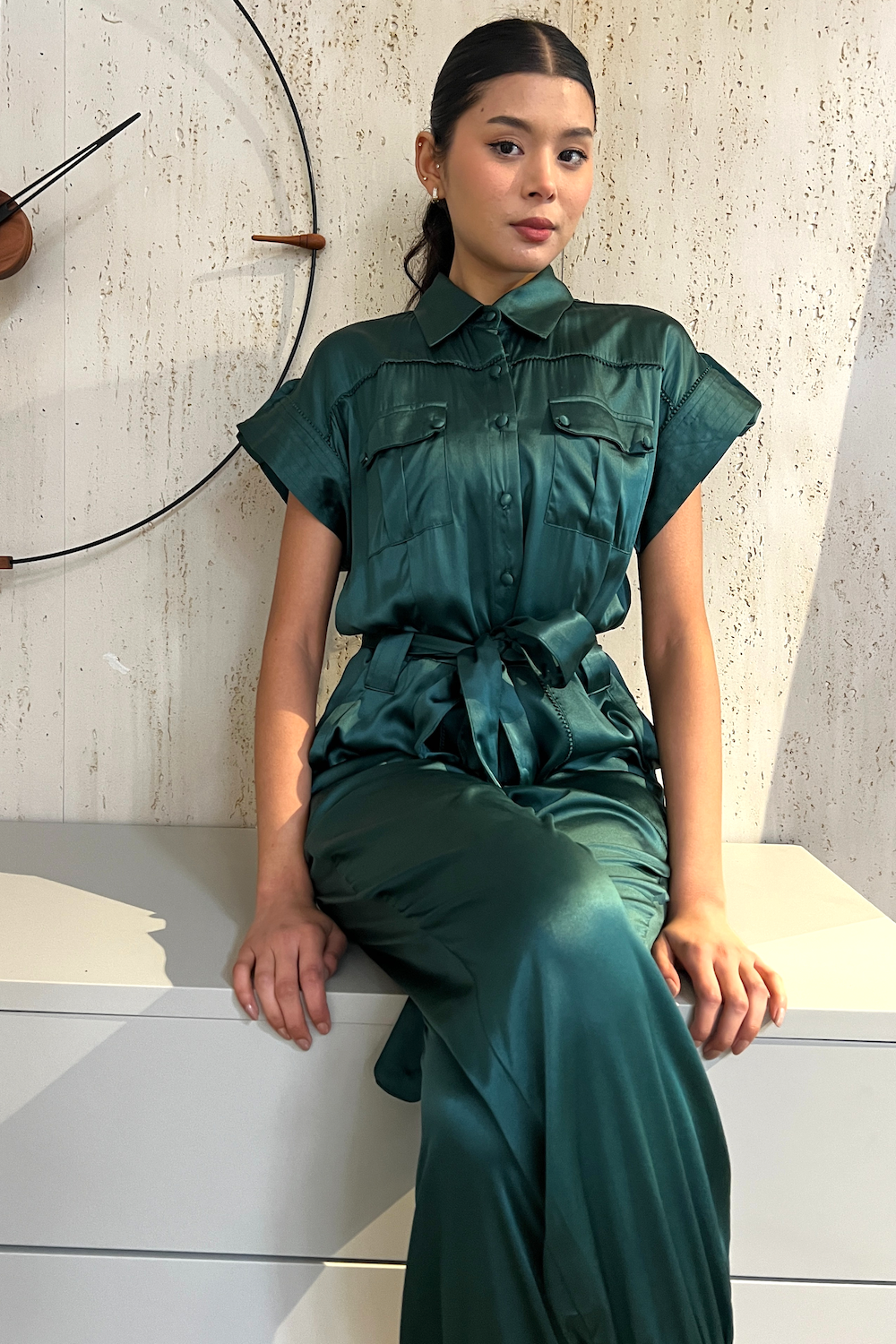 Silk Lenna Jumpsuit - Green