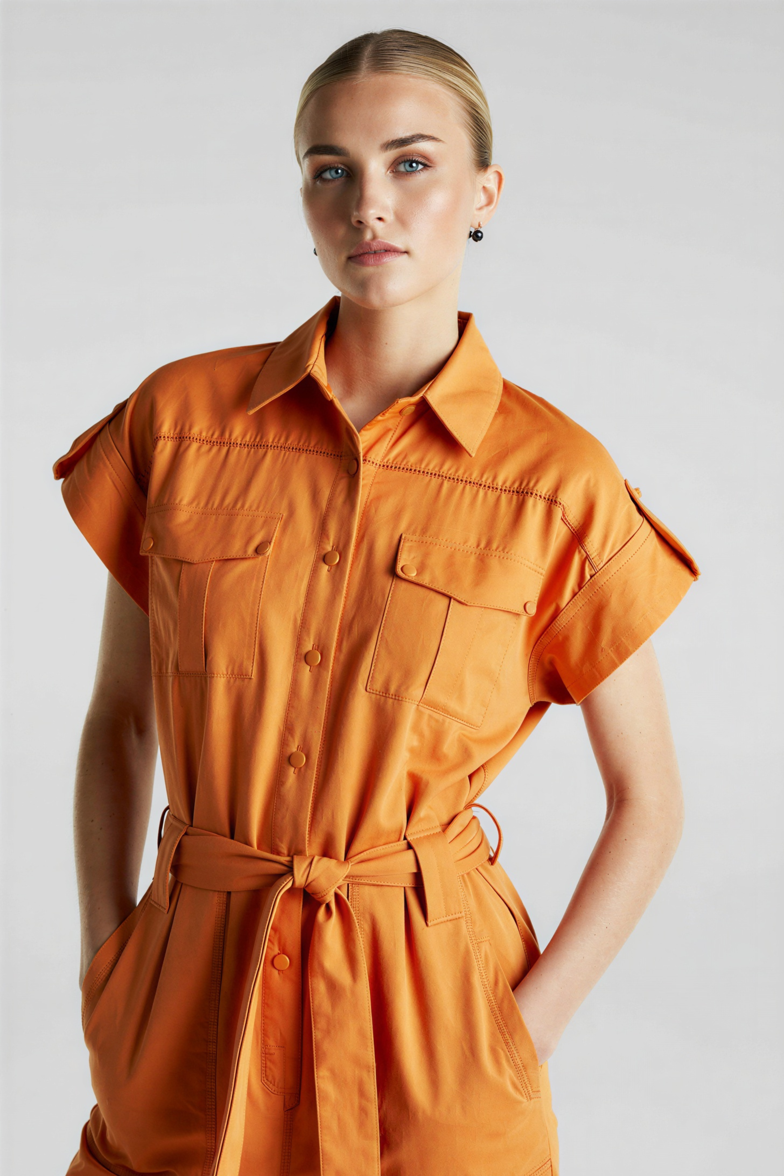 Silk Lenna Jumpsuit - Orange