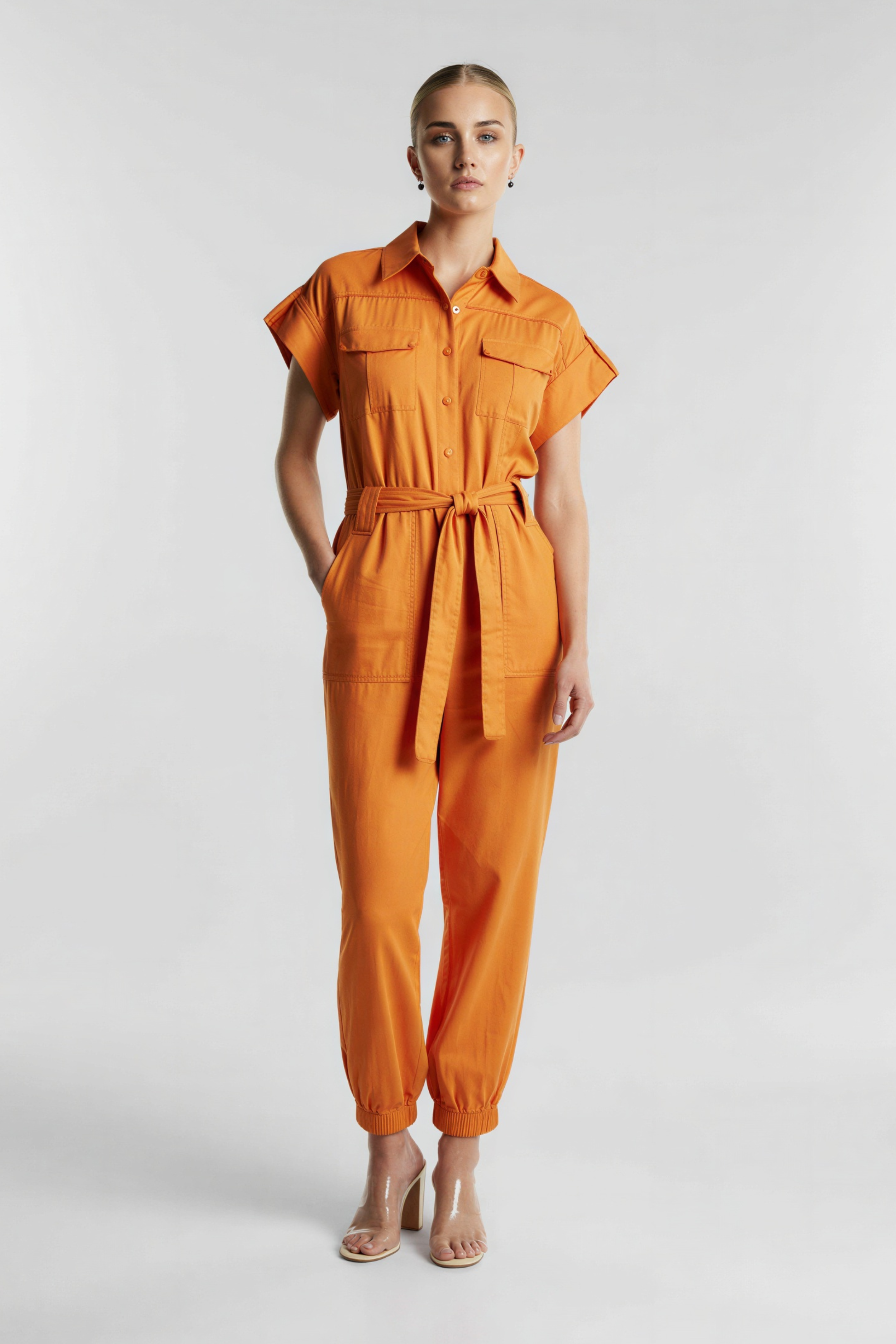 Silk Lenna Jumpsuit - Orange