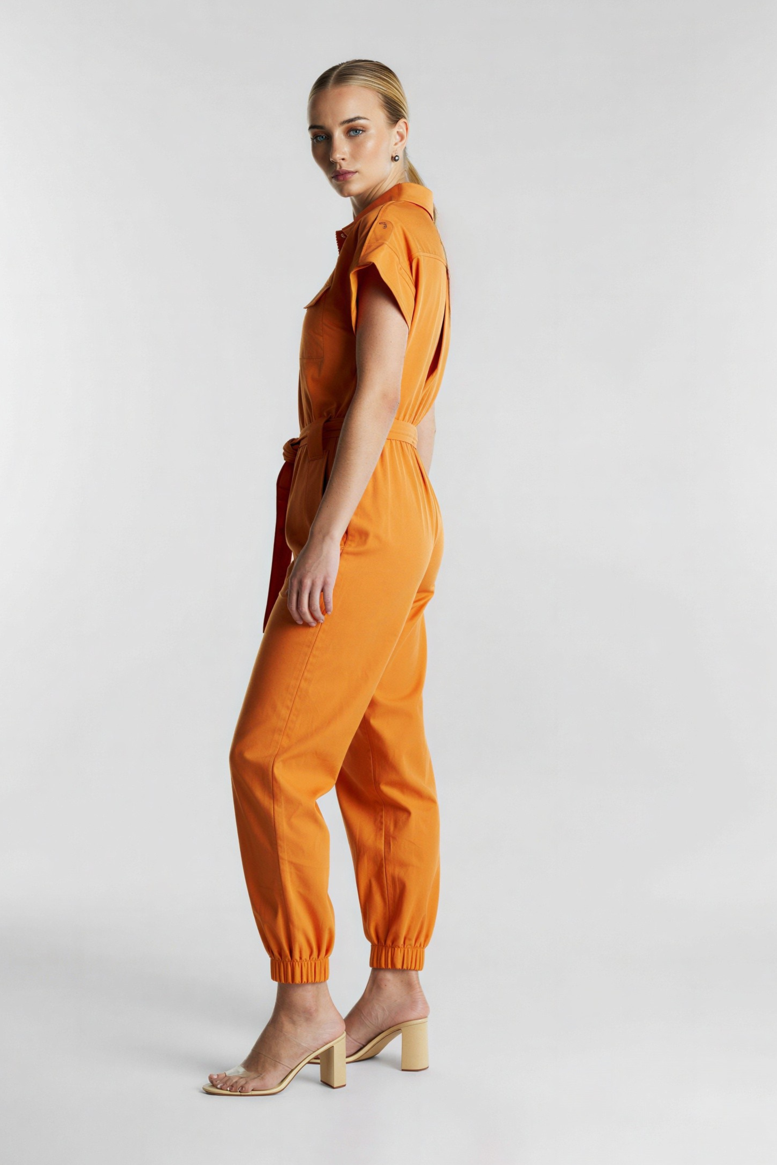 Silk Lenna Jumpsuit - Orange