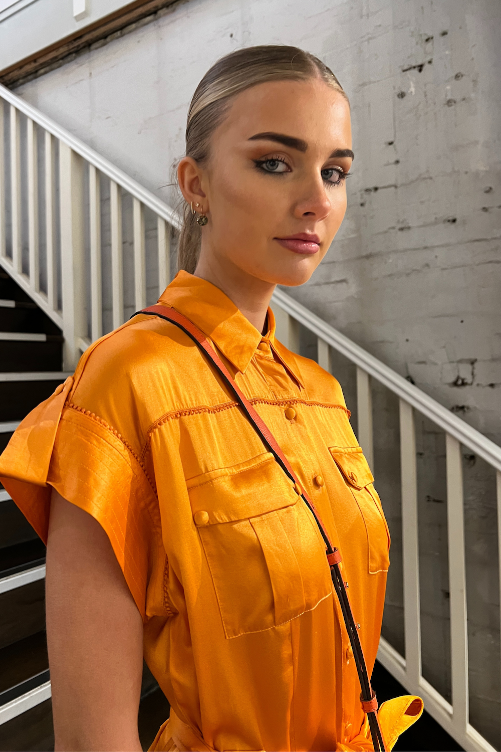 Silk Lenna Jumpsuit - Orange