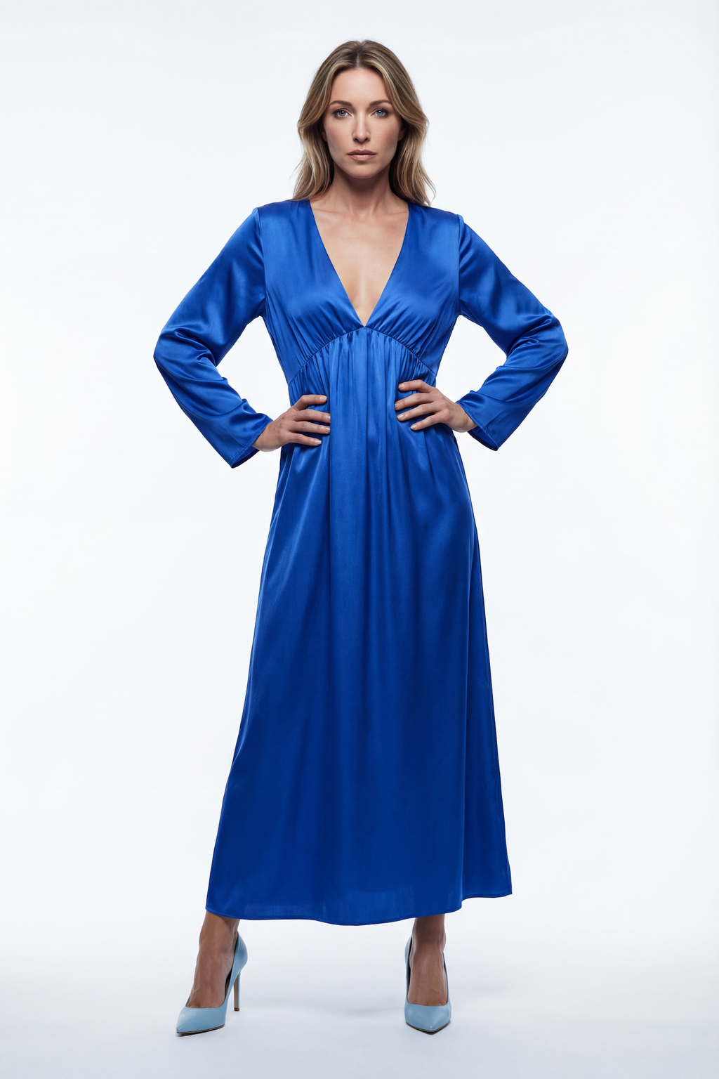 Silk Marigold Dress - Blue-Dress-LennaRose-Size 1 (8-10)-Lenna Rose Fashion