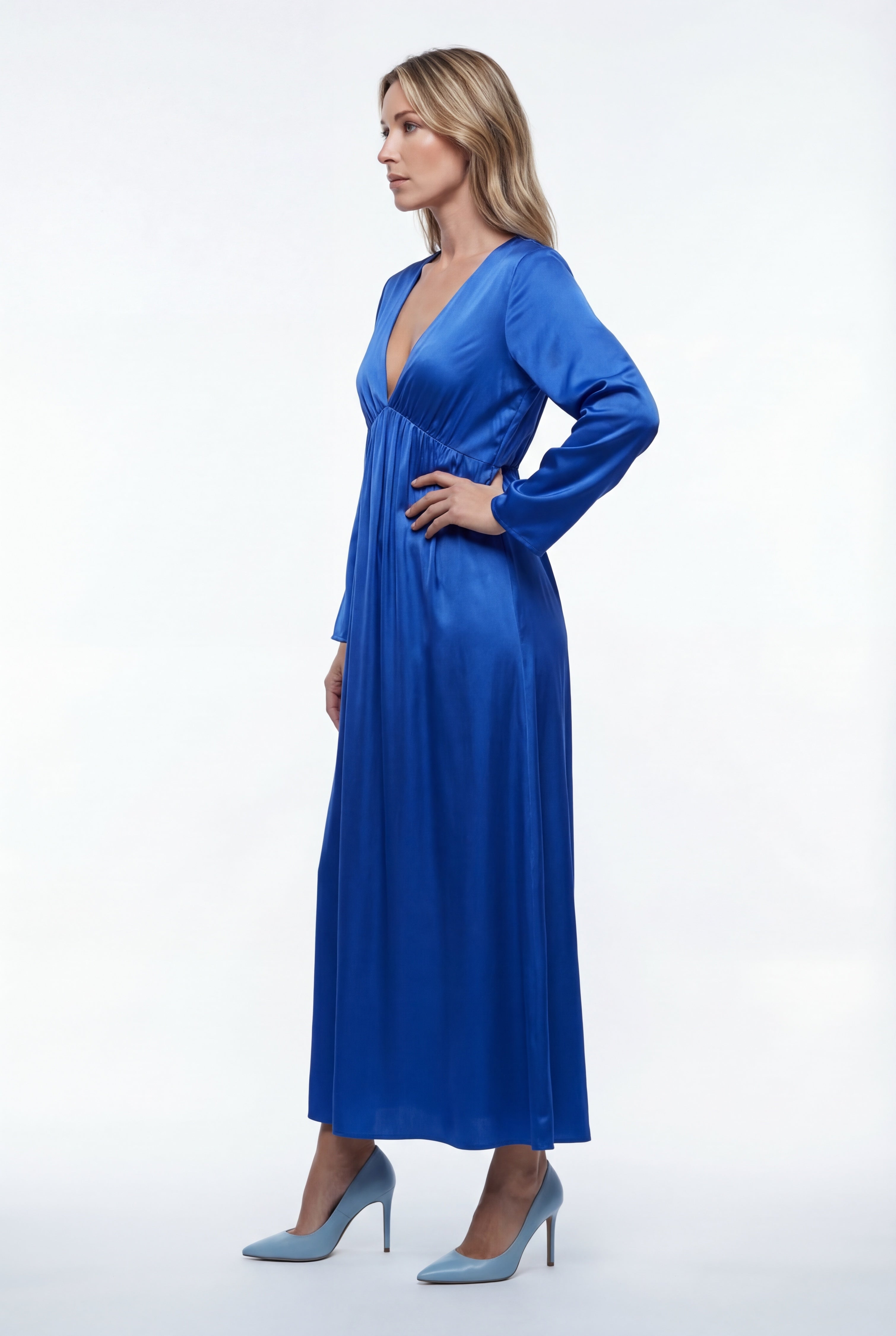 Silk Marigold Dress - Blue-Dress-LennaRose-Size 1 (8-10)-Lenna Rose Fashion