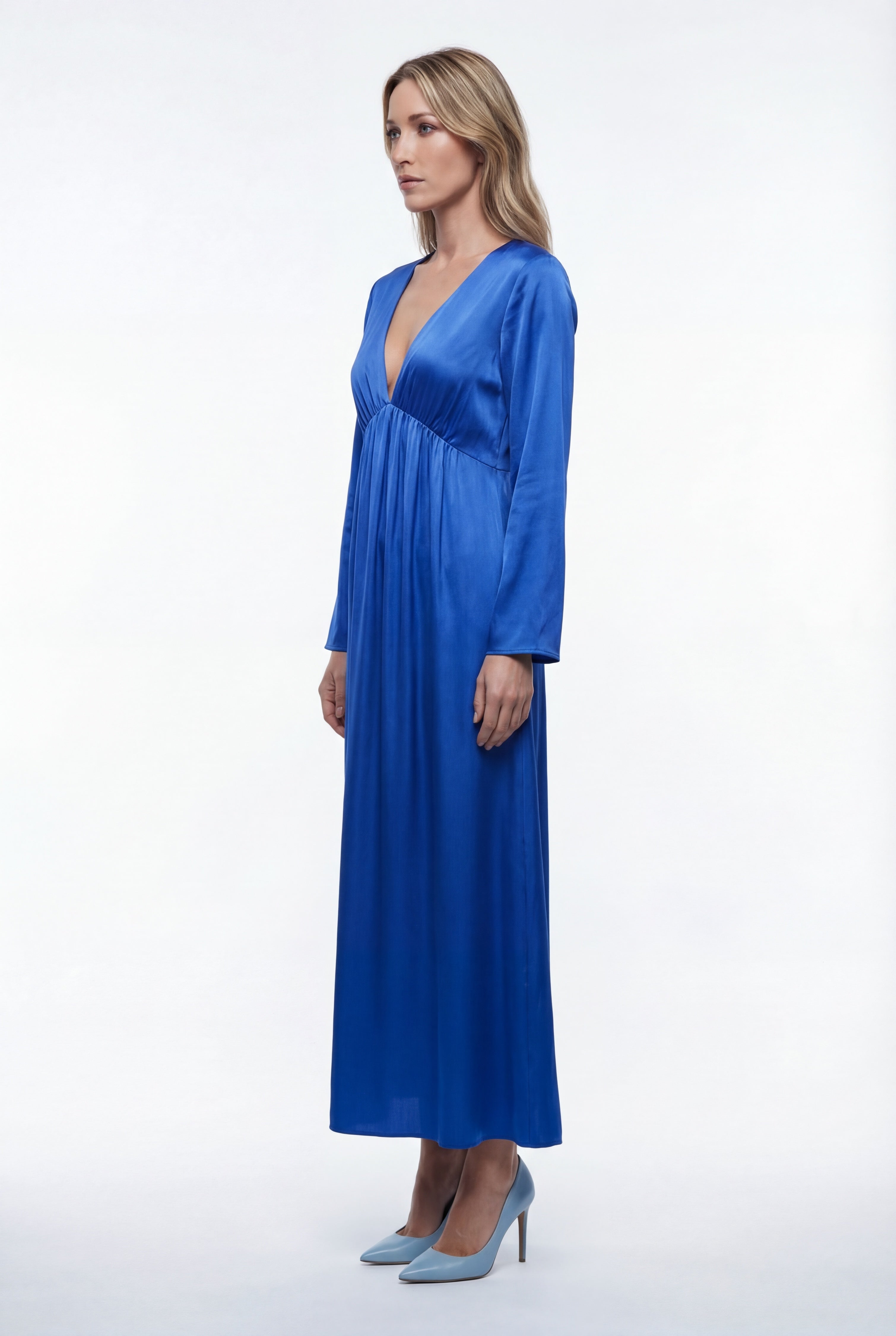 Silk Marigold Dress - Blue-Dress-LennaRose-Size 1 (8-10)-Lenna Rose Fashion