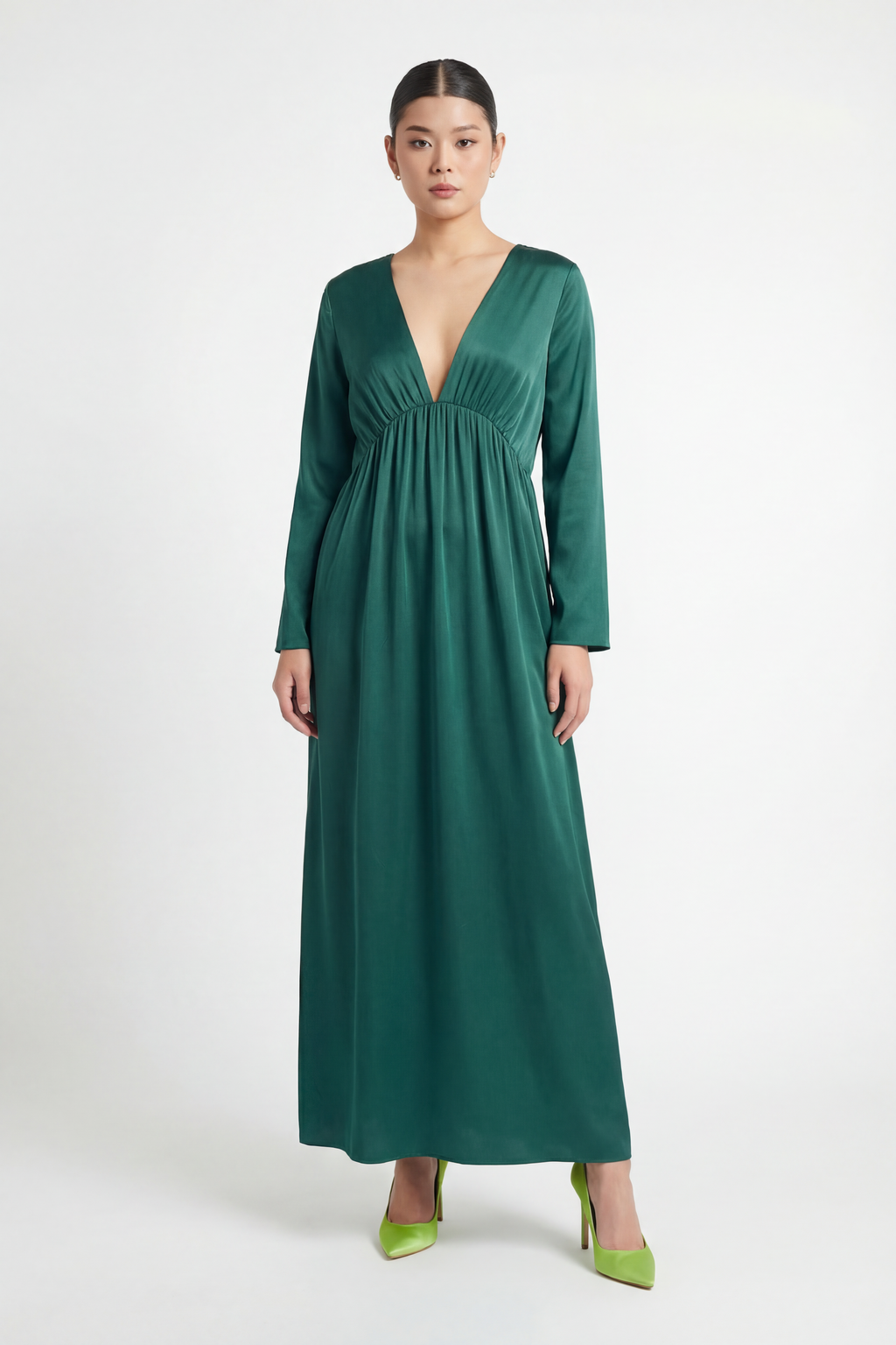 Silk Marigold Dress - Green