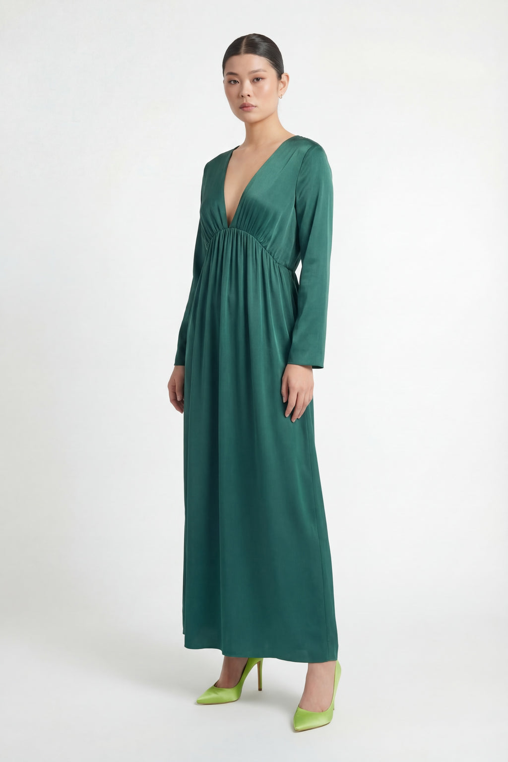 Silk Marigold Dress - Green