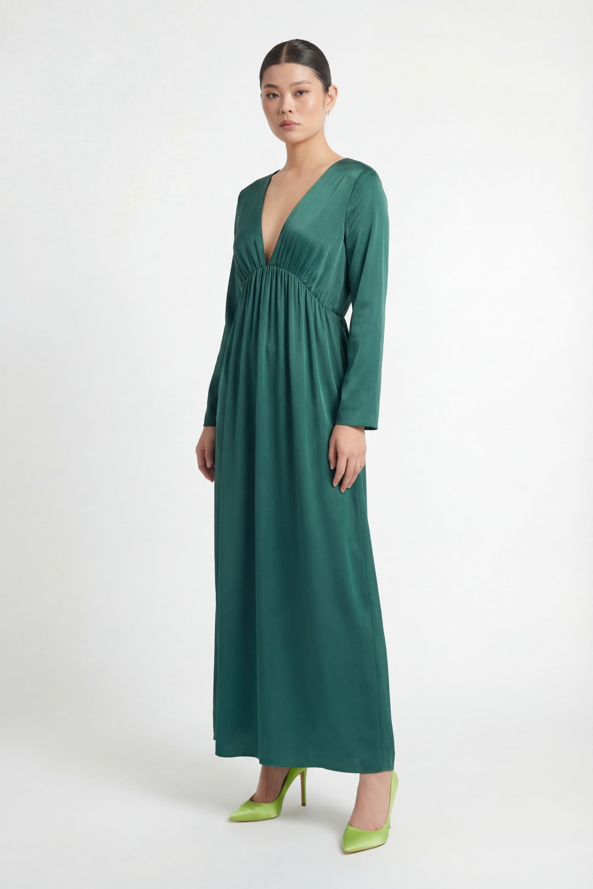 Silk Marigold Dress - Green