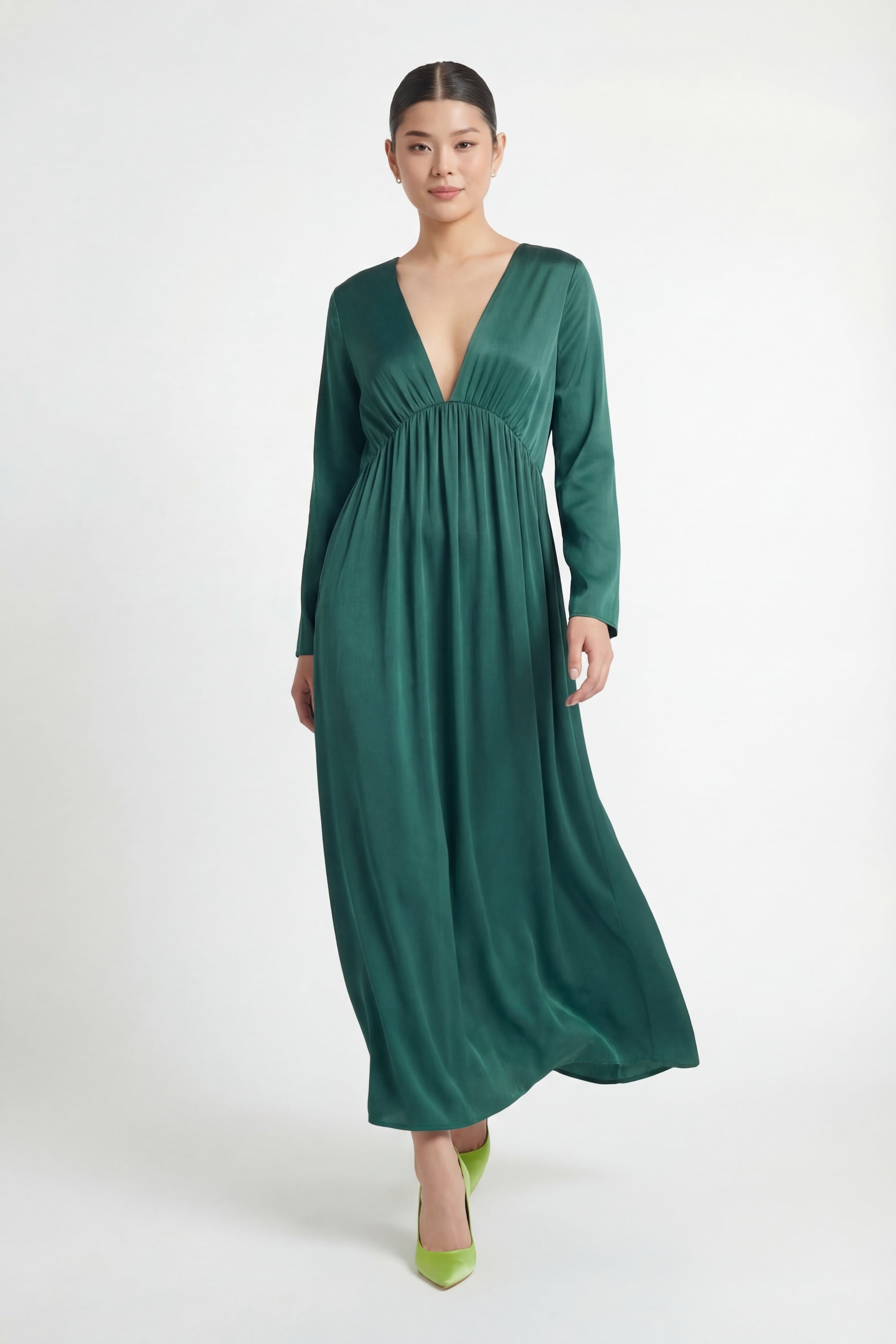 Silk Marigold Dress - Green