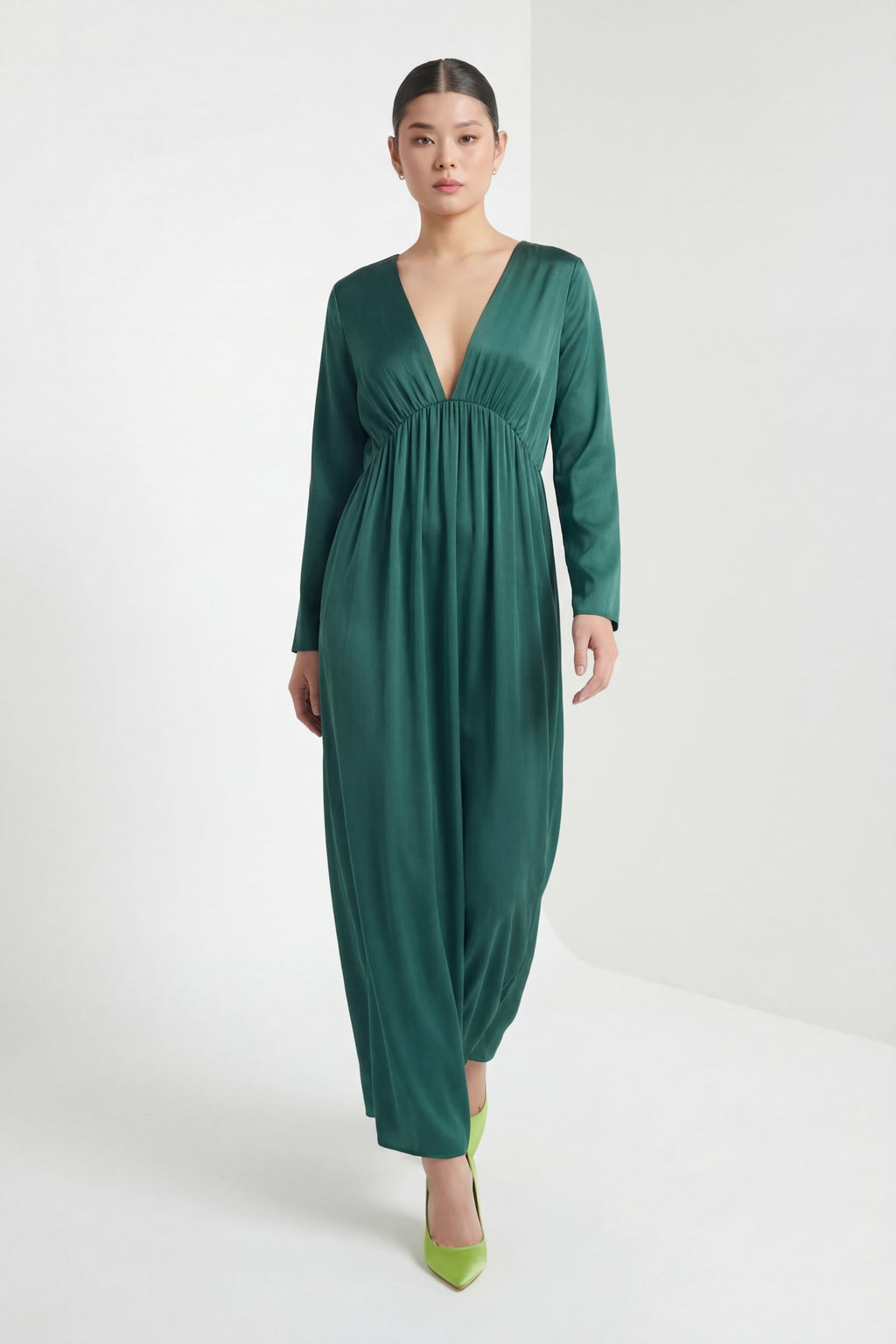 Silk Marigold Dress - Green