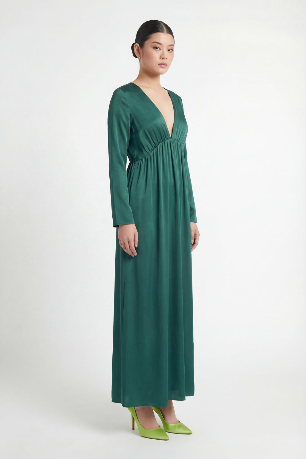 Silk Marigold Dress - Green