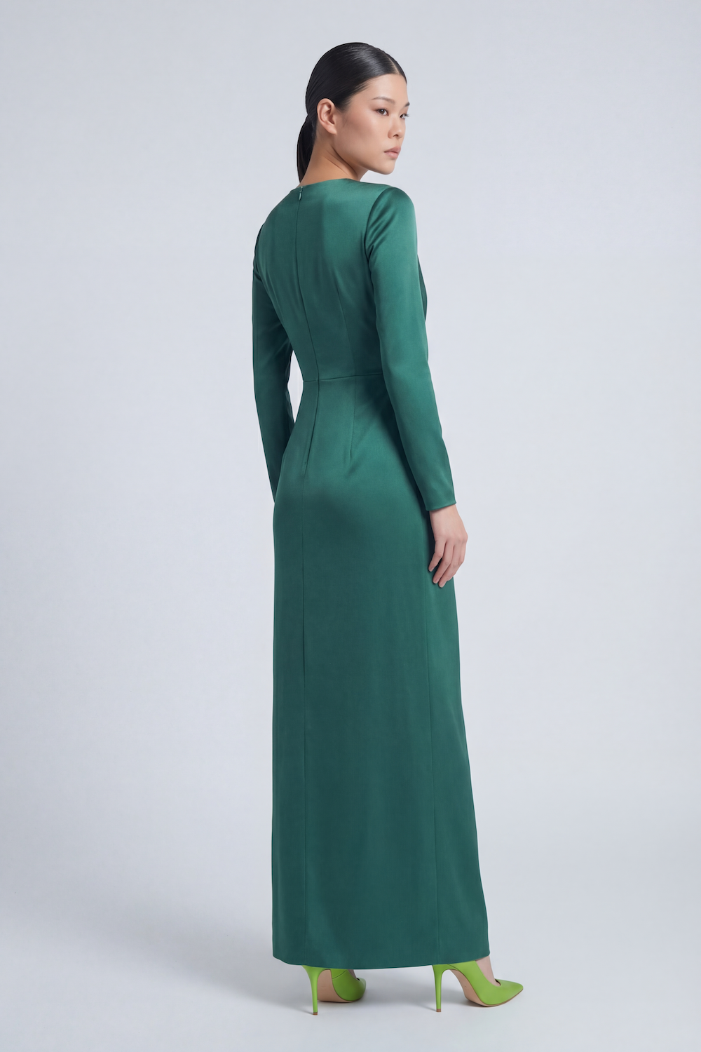 Silk Rhianna Dress - Green-Dress-LennaRose-Size 1 (8-10)-Lenna Rose Fashion