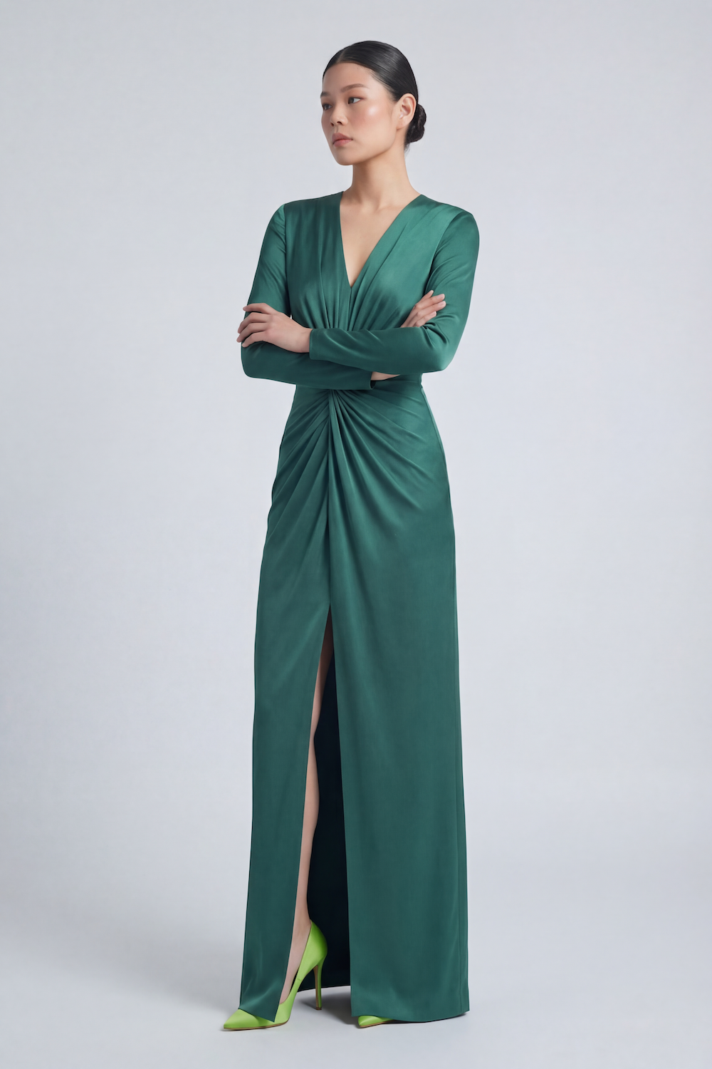 Silk Rhianna Dress - Green-Dress-LennaRose-Size 1 (8-10)-Lenna Rose Fashion