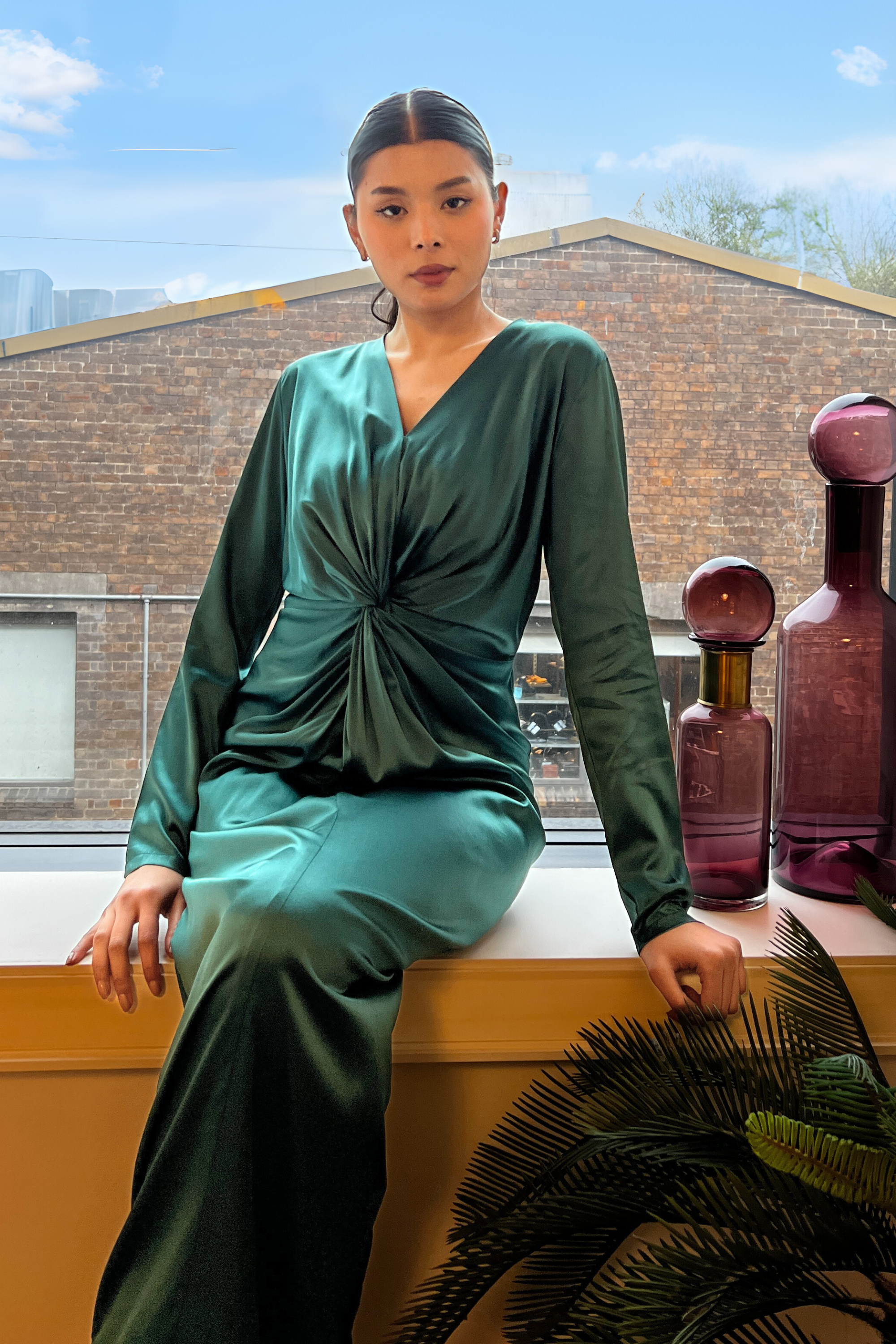 Silk Rhianna Dress - Green