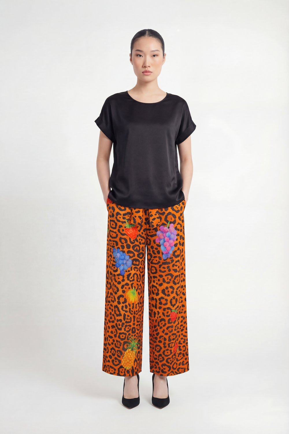 Silk Rose Top - Black