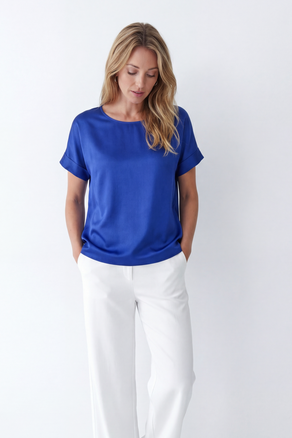 Silk Rose Top - Blue-TOP-LennaRose-Size 1 (8-10)-Lenna Rose Fashion