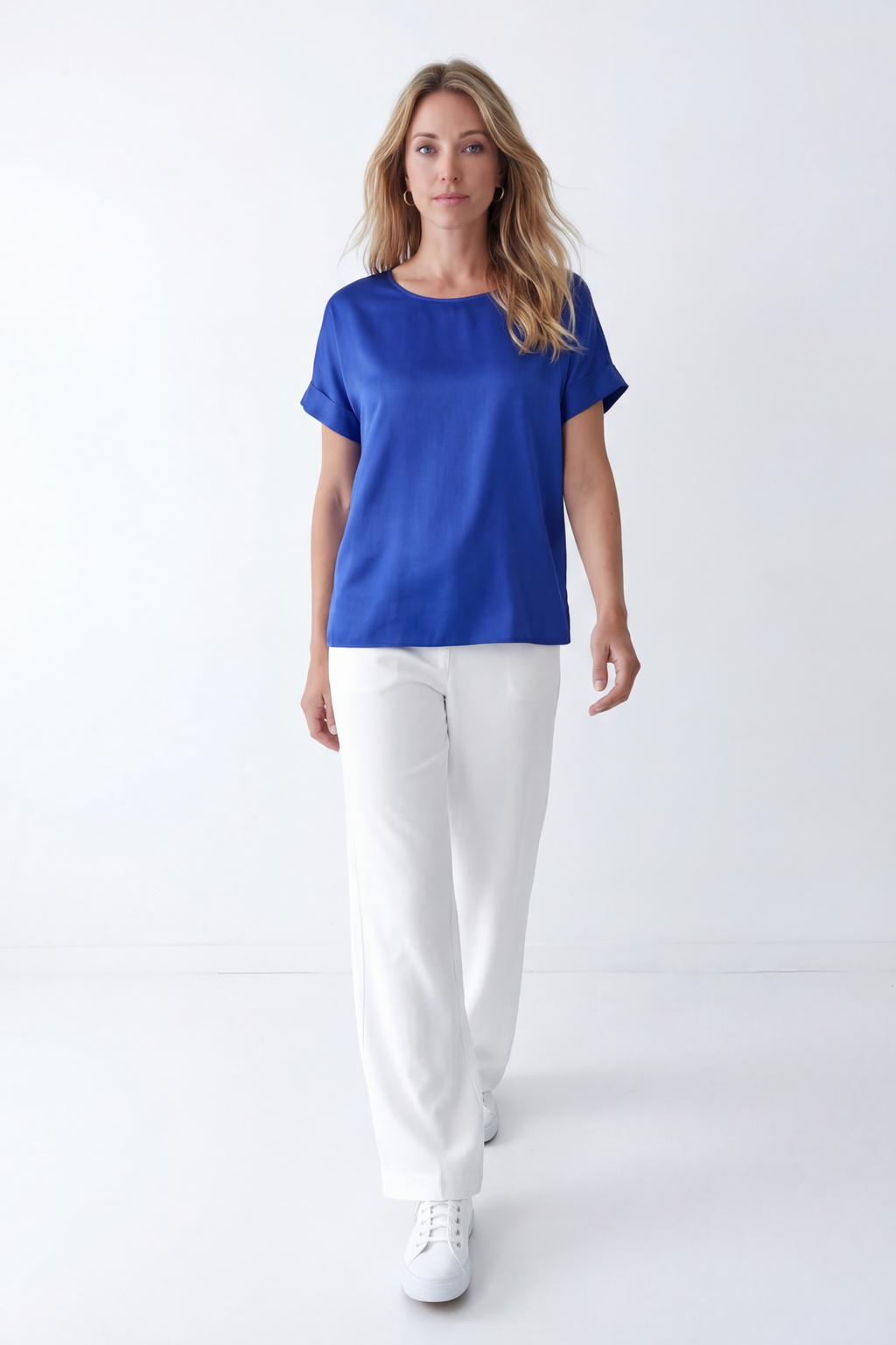 Silk Rose Top - Blue-TOP-LennaRose-Size 1 (8-10)-Lenna Rose Fashion