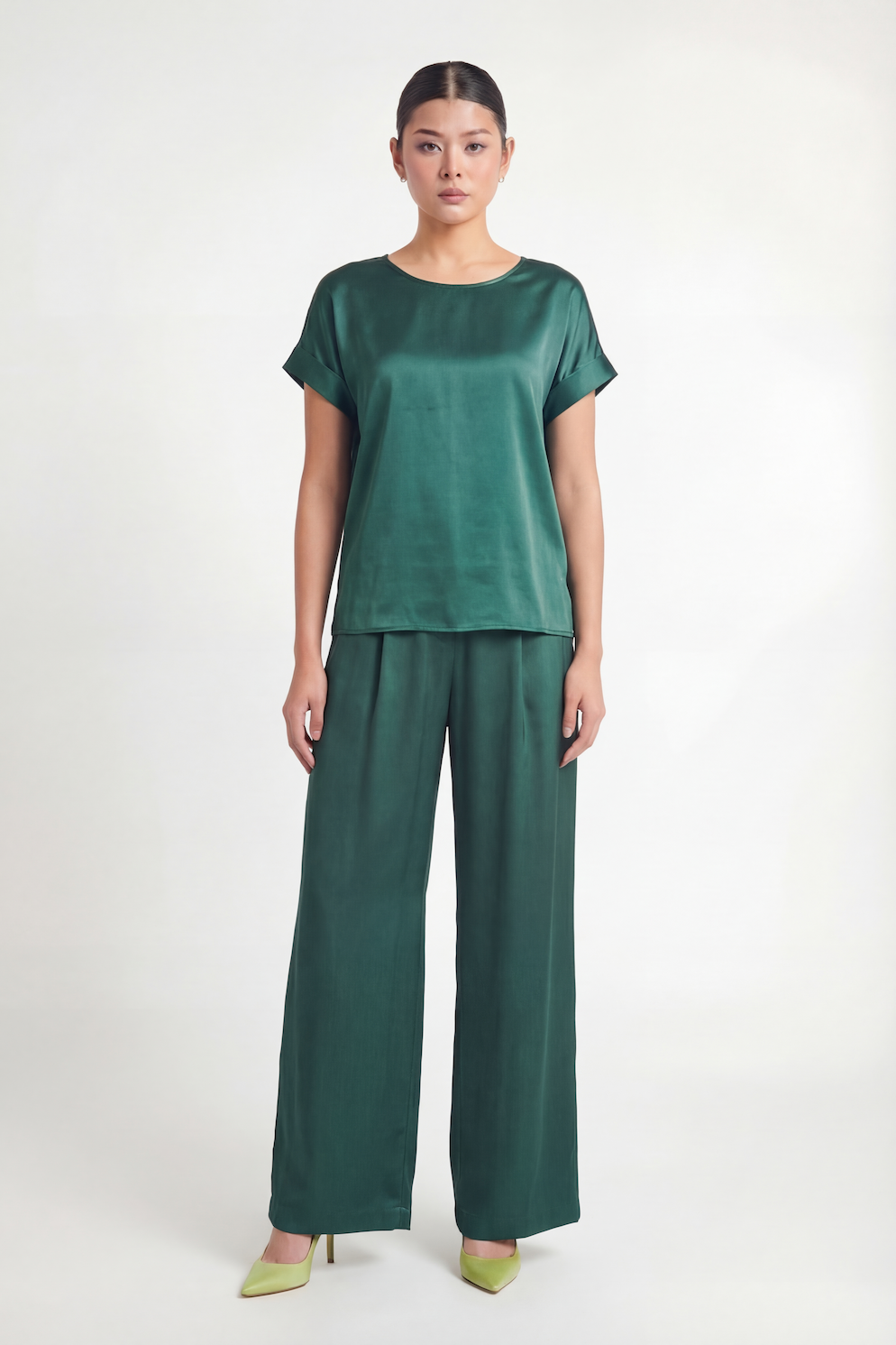 Silk Rose Top - Green