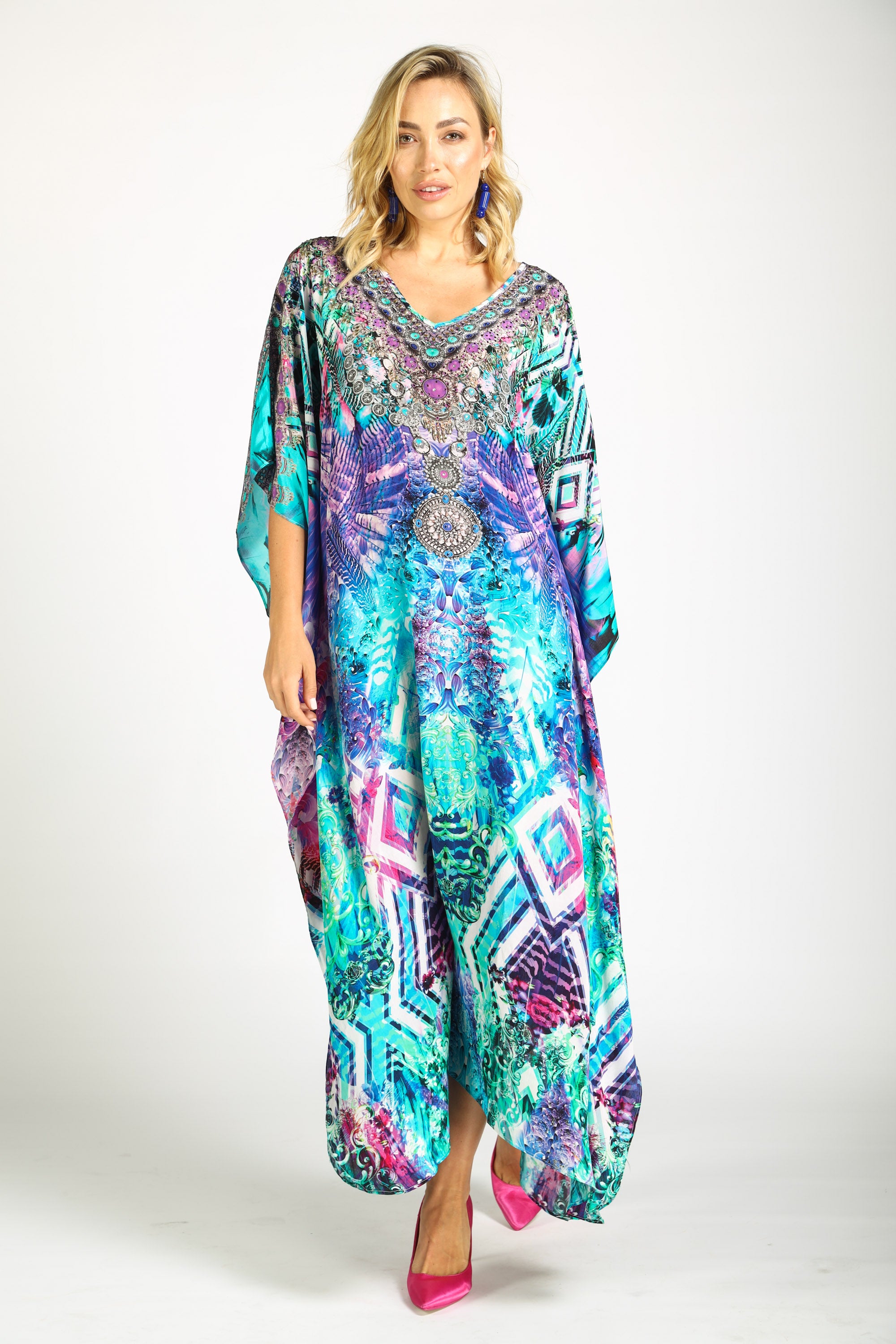 Indigo Summer Long Kaftan