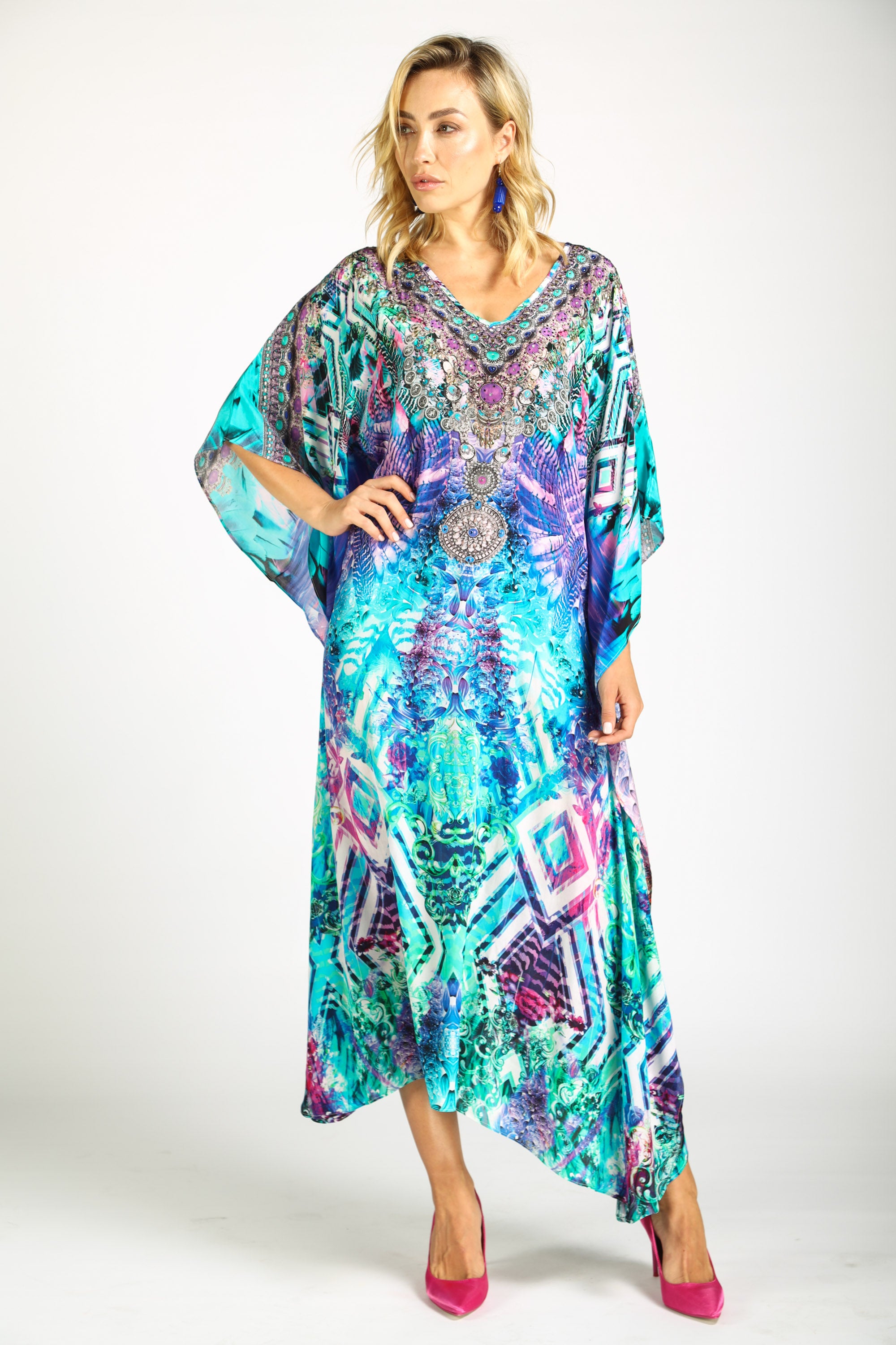 Indigo Summer Long Kaftan