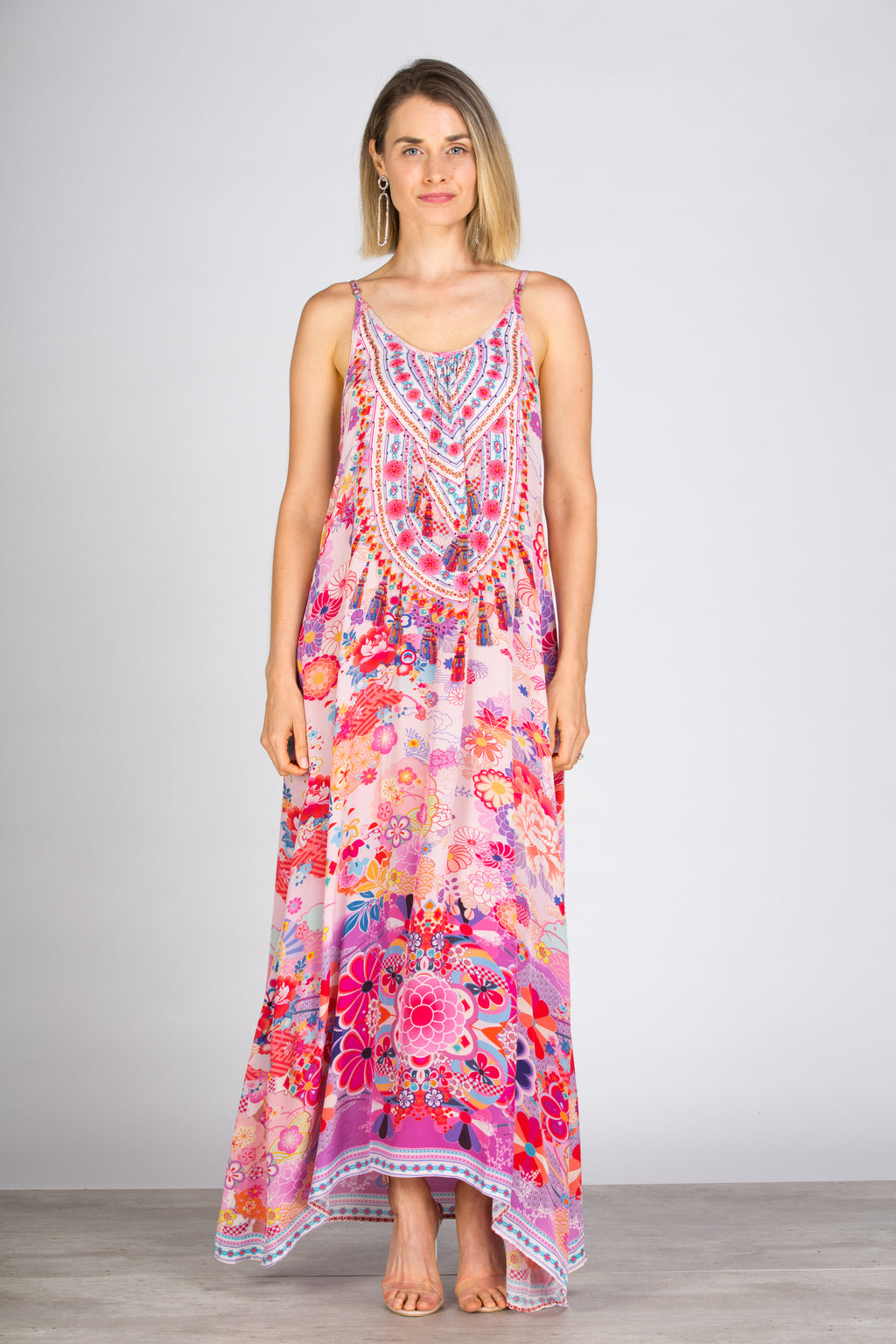 Cherry Blossom Strap Maxi Dress