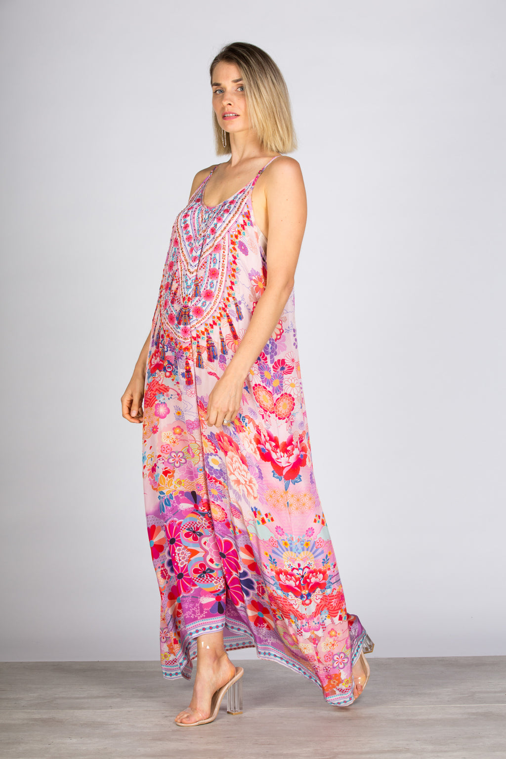 Cherry Blossom Strap Maxi Dress