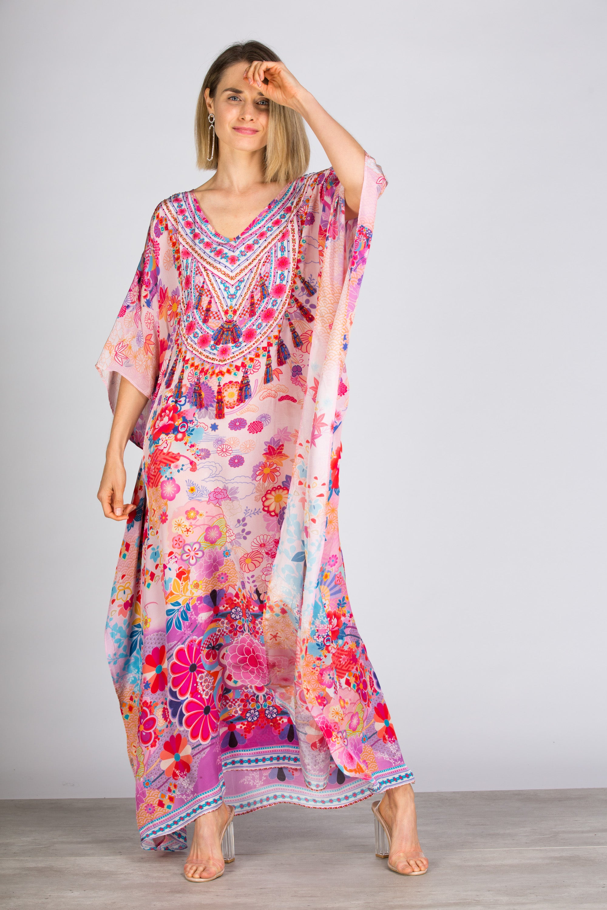 Cherry Blossom Long Kaftan