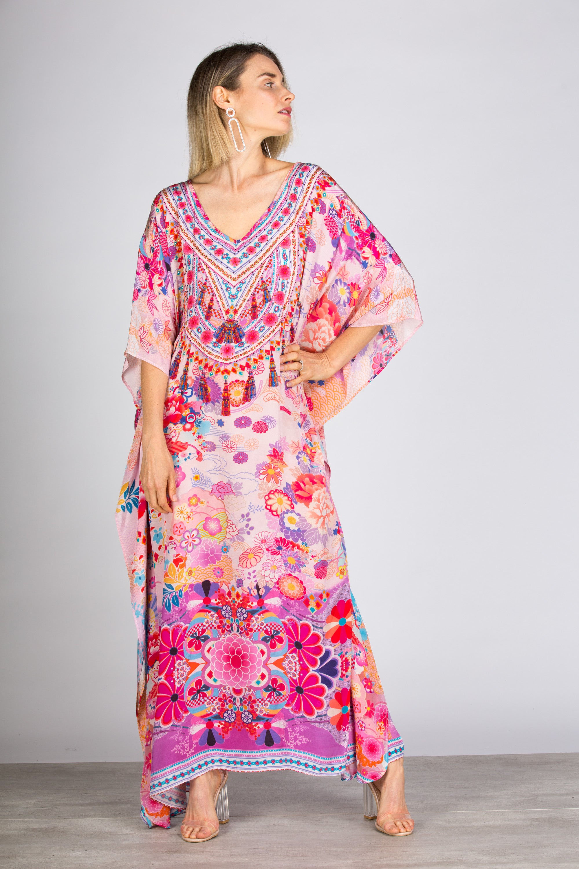 Cherry Blossom Long Kaftan