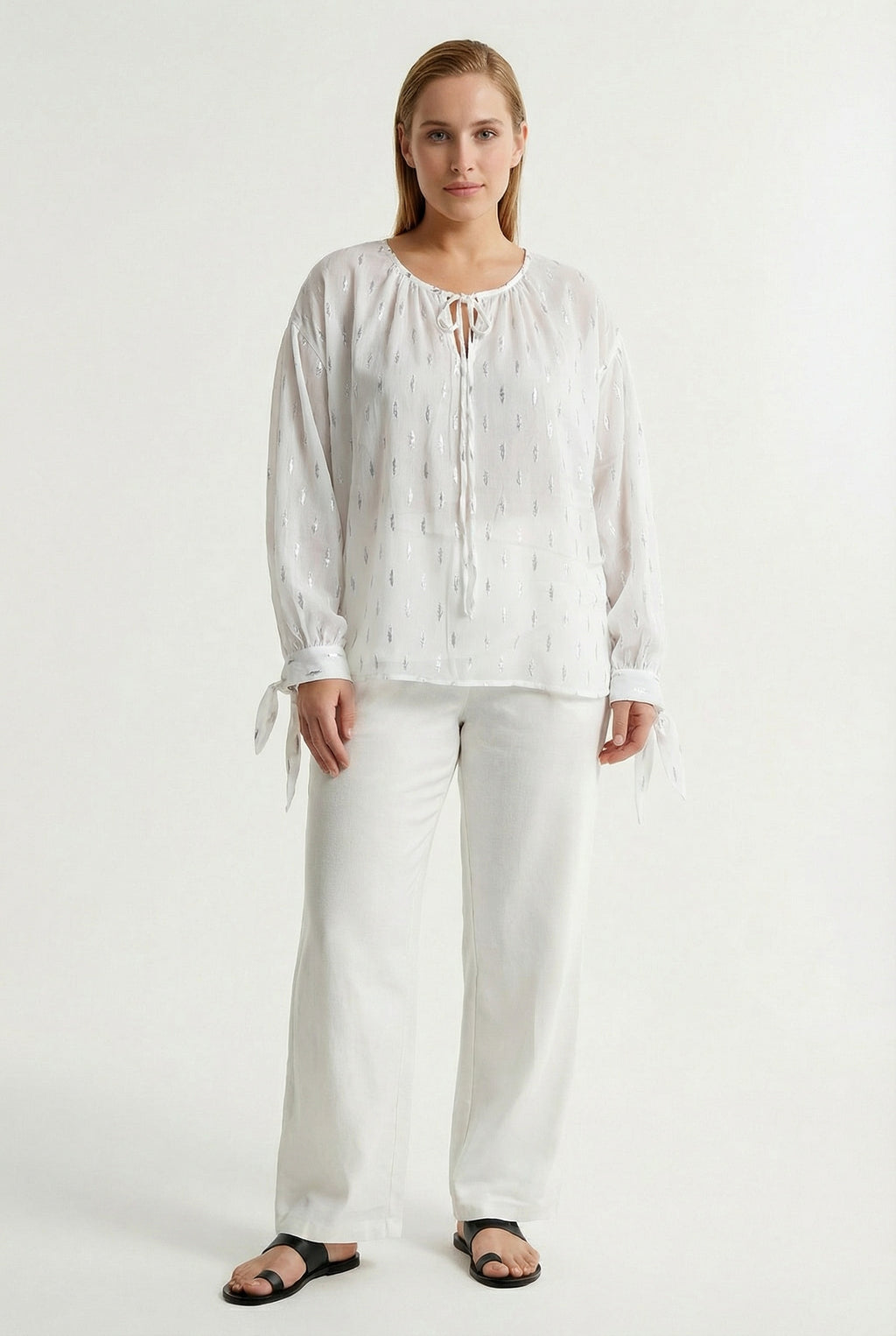 Yaya Neck Tie Blouse