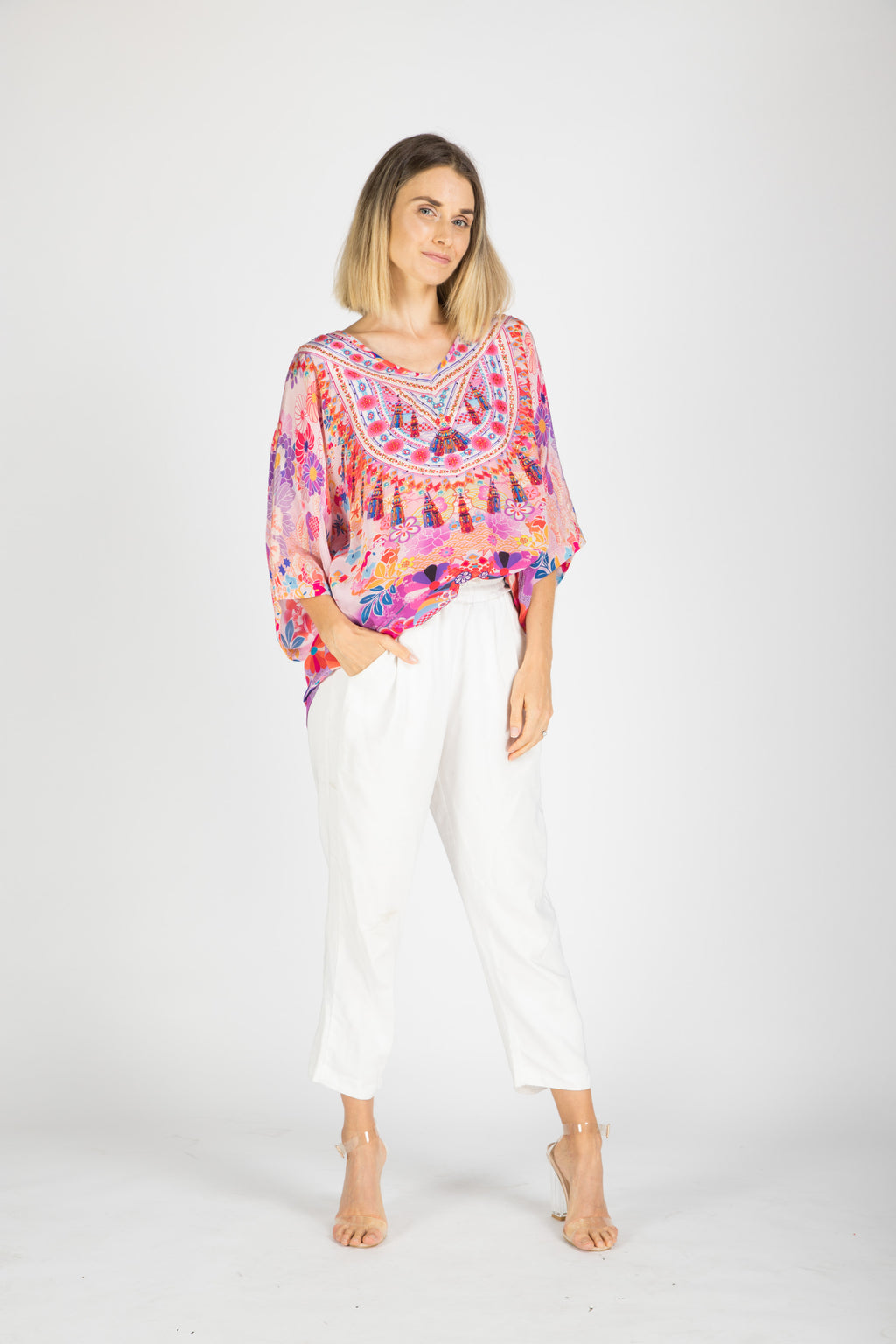Cherry Blossom Kaftan Top