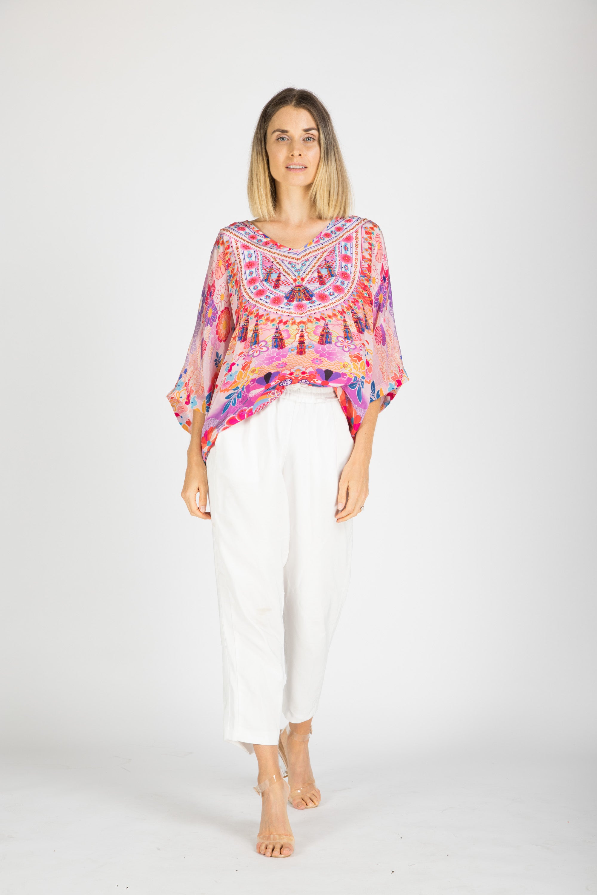 Cherry Blossom Kaftan Top